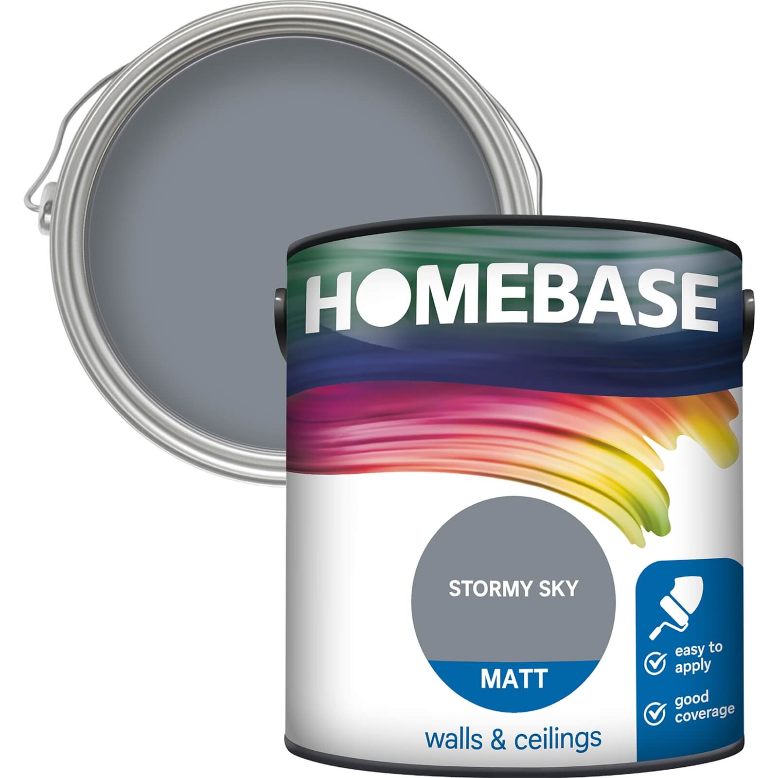 Homebase Matt Emulsion Paint Stormy Sky - 2.5L