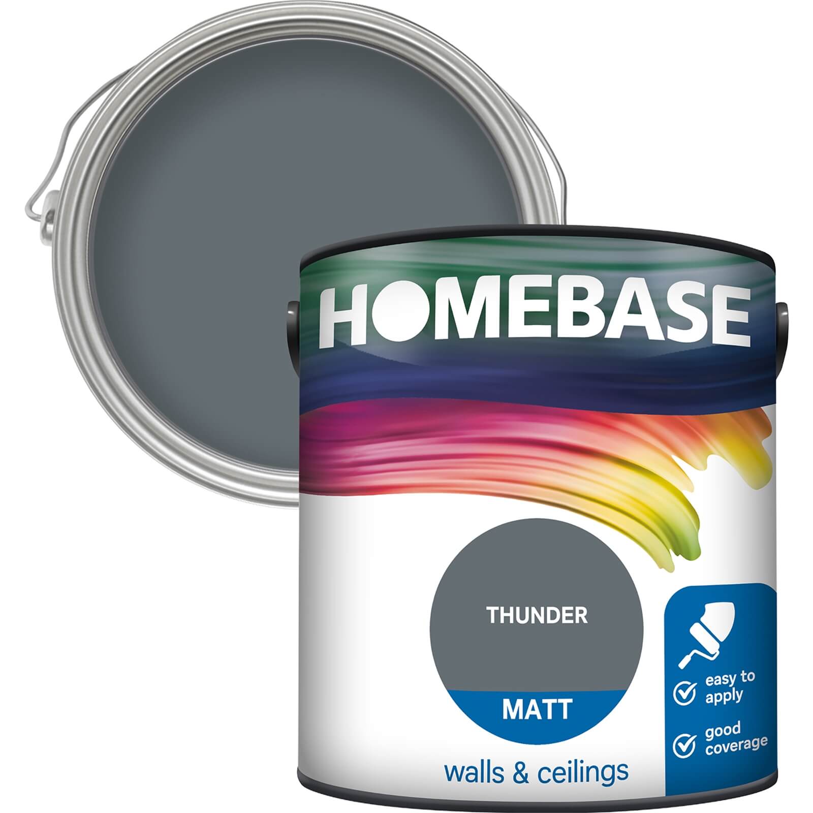 Homebase Matt Emulsion Paint Thunder - 2.5L