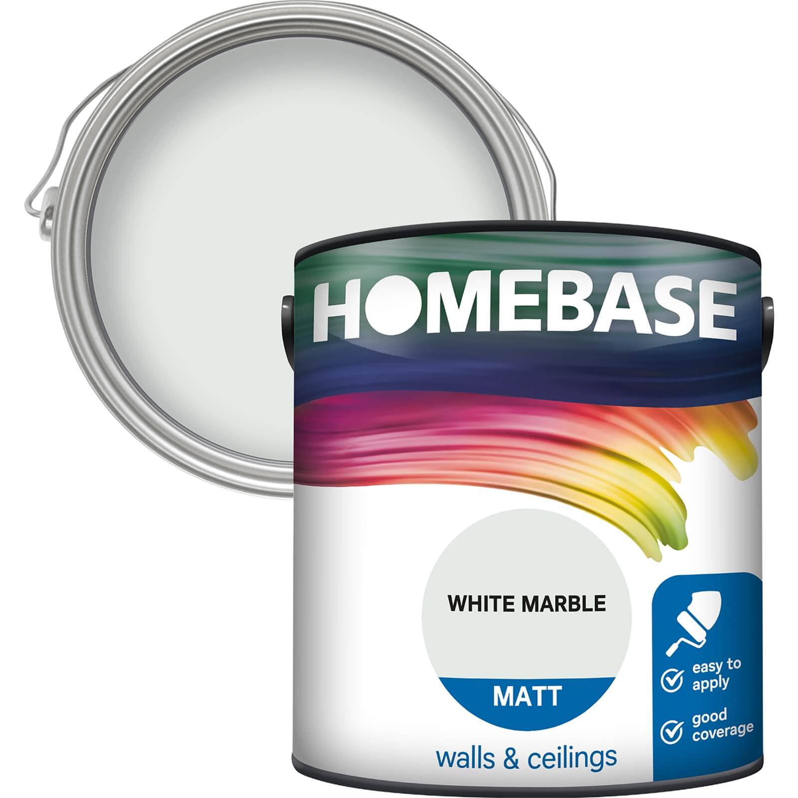 Homebase Matt Emulsion Paint White Marble - 2.5L