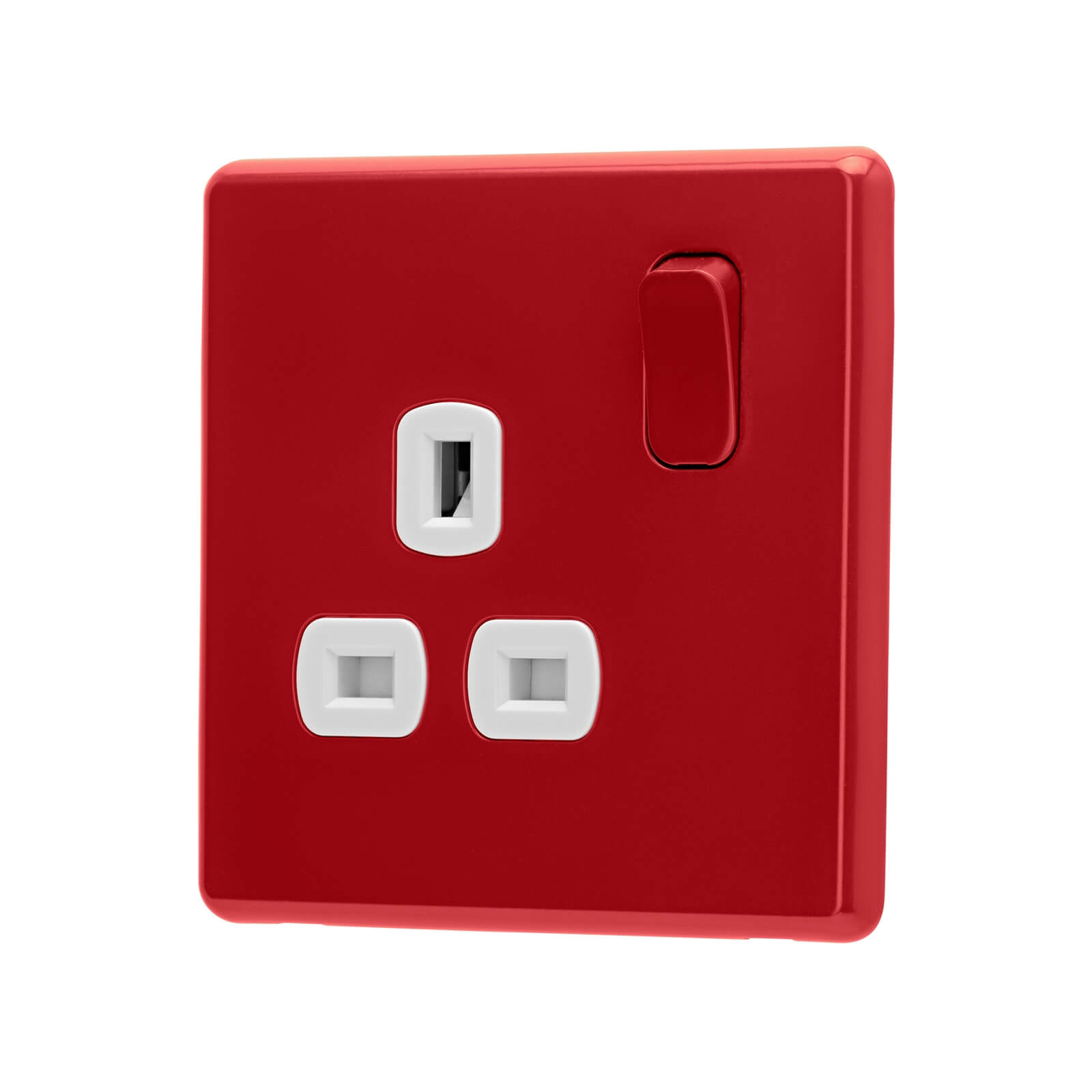 Arlec Rocker  13A 1 Gang Cherry Red Single switched socket