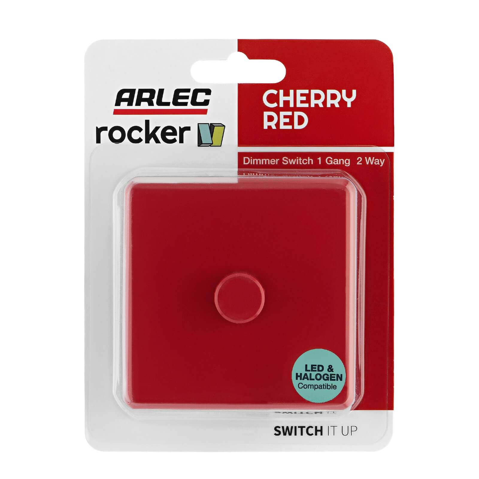 Arlec Rocker 1 Gang 2 Way Cherry Red Dimmer switch