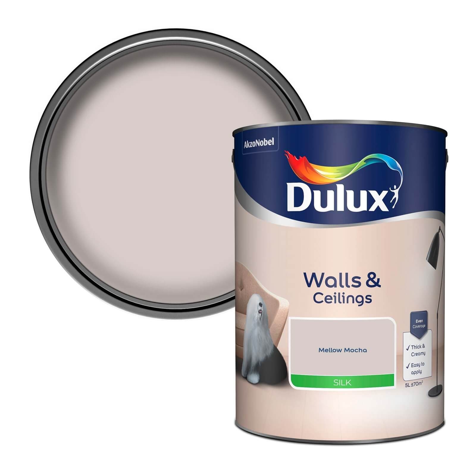 Dulux Silk Emulsion Paint Mellow Mocha - 5L