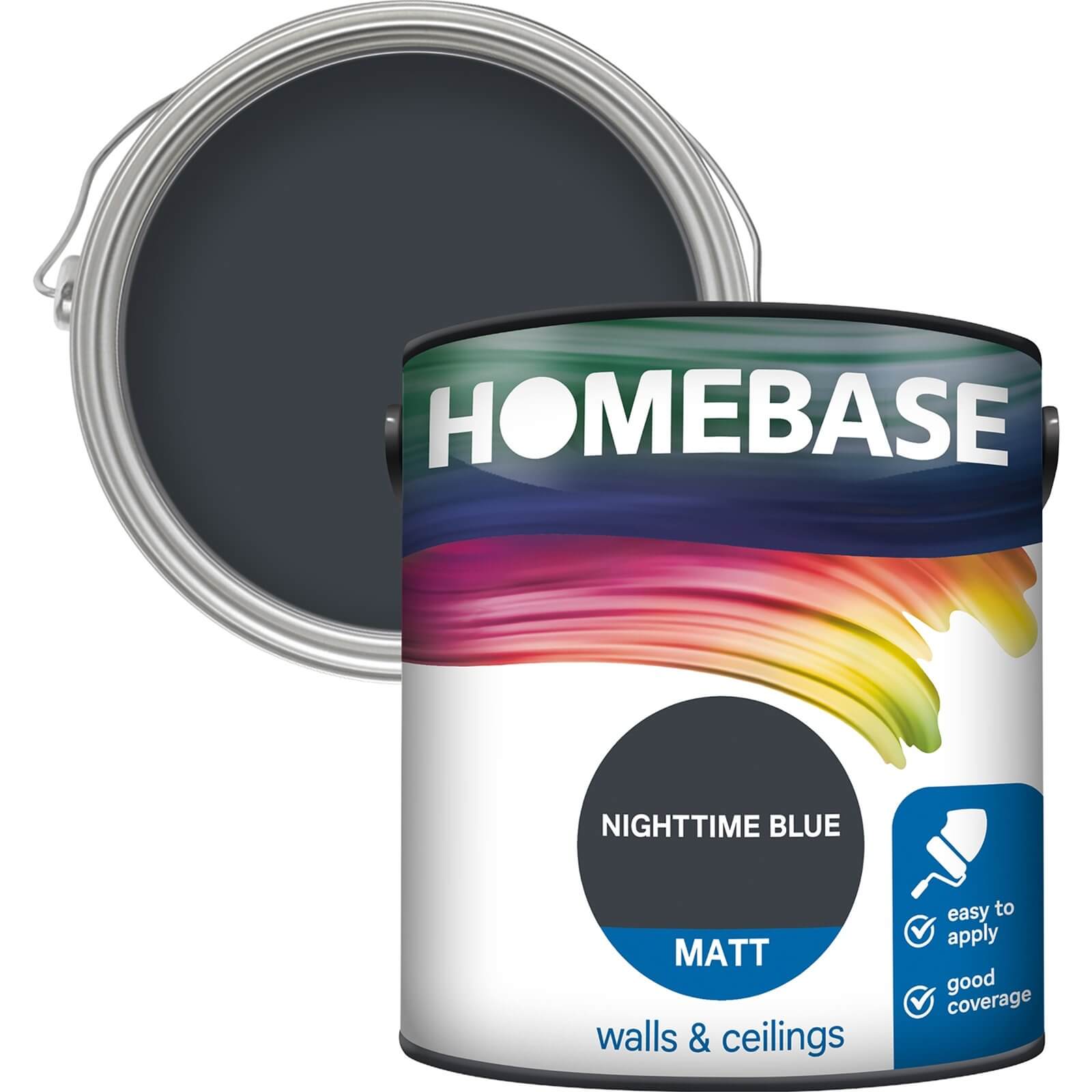 Homebase Matt Emulsion Paint Nighttime Blue - 2.5L