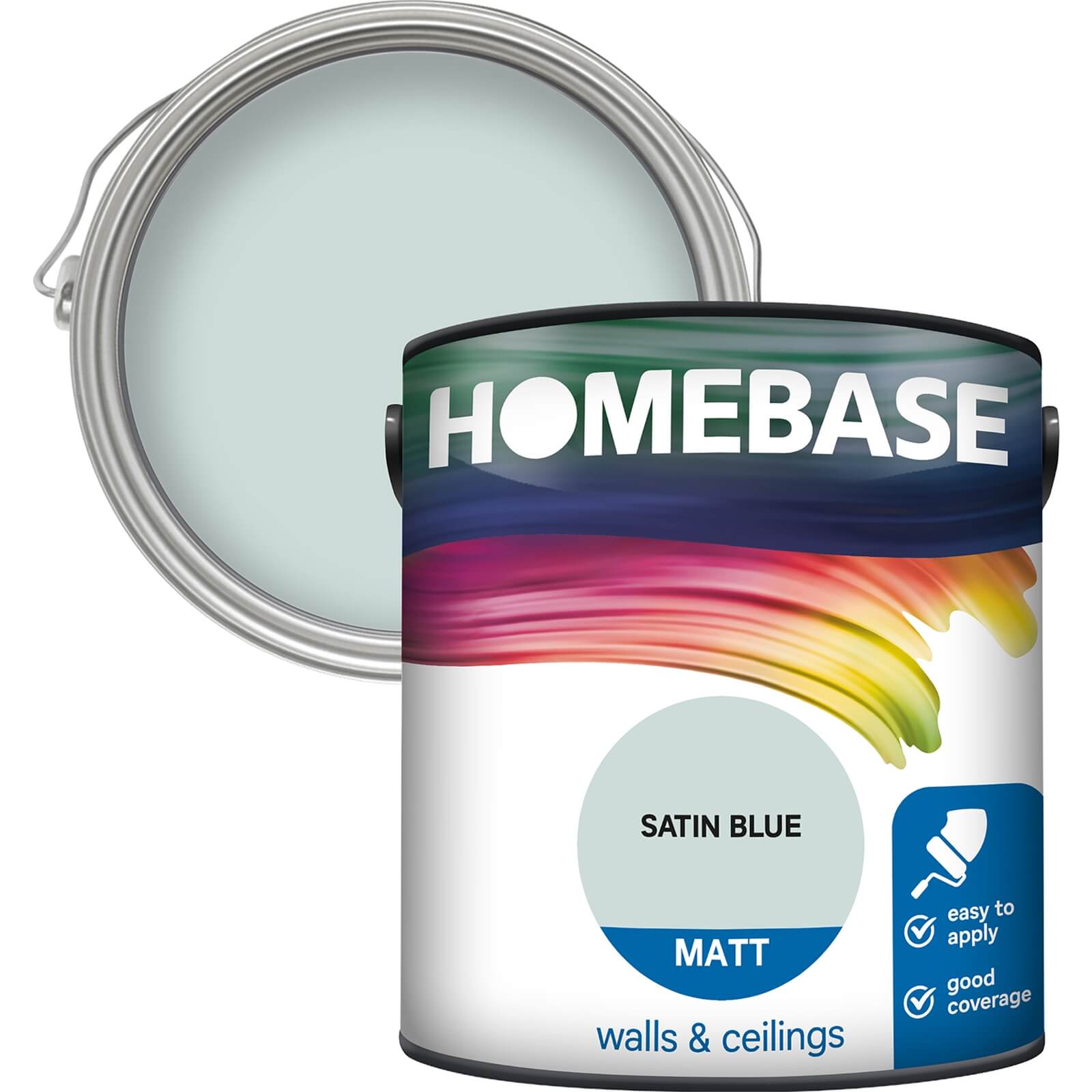 Homebase Matt Emulsion Paint Satin Blue - 2.5L
