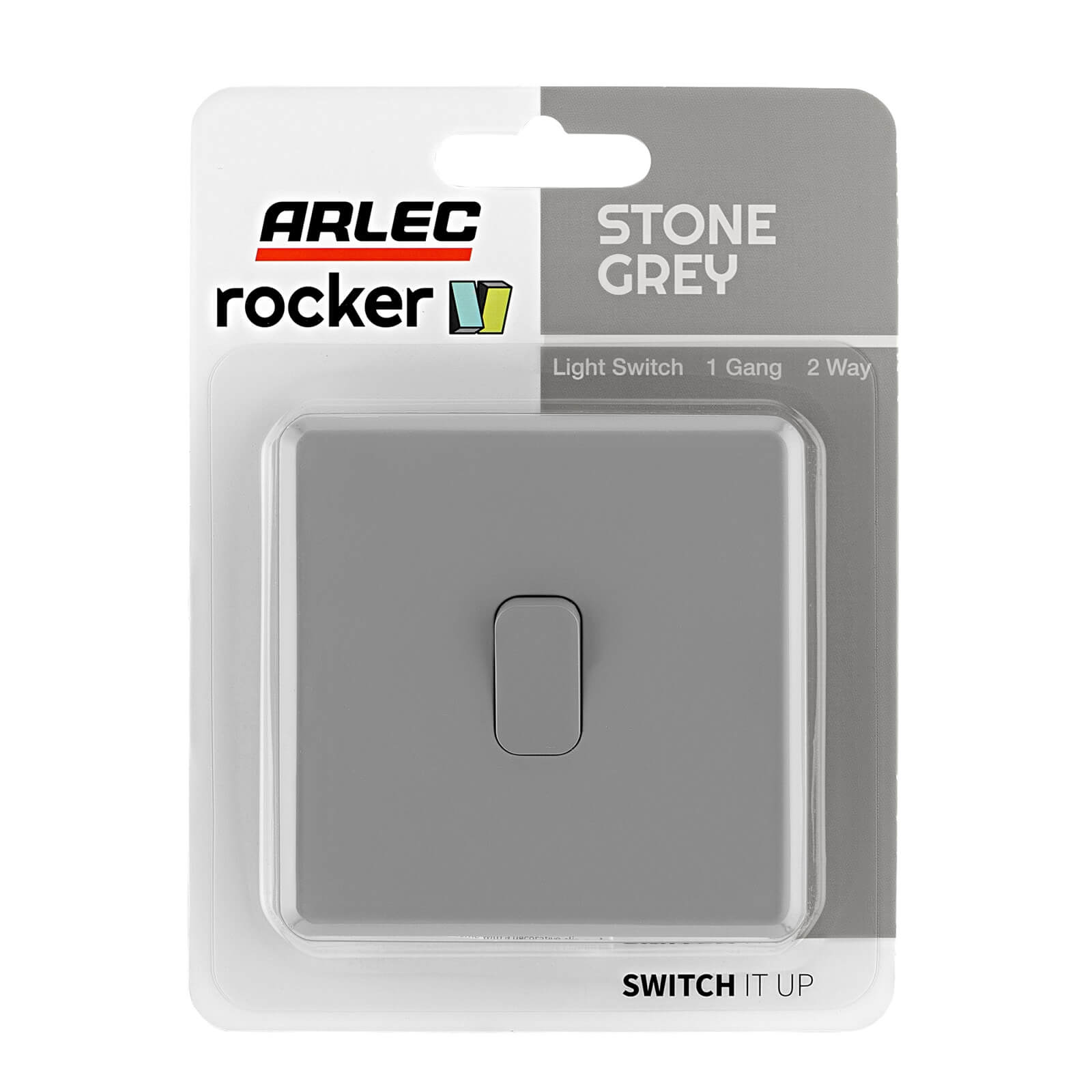 Arlec Rocker 10A 1Gang 2Way Stone Grey Single light switch