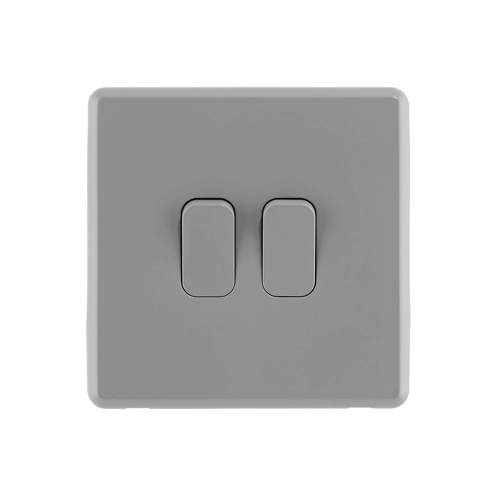 Arlec Rocker 10A 2Gang 2Way Stone Grey Double light switch