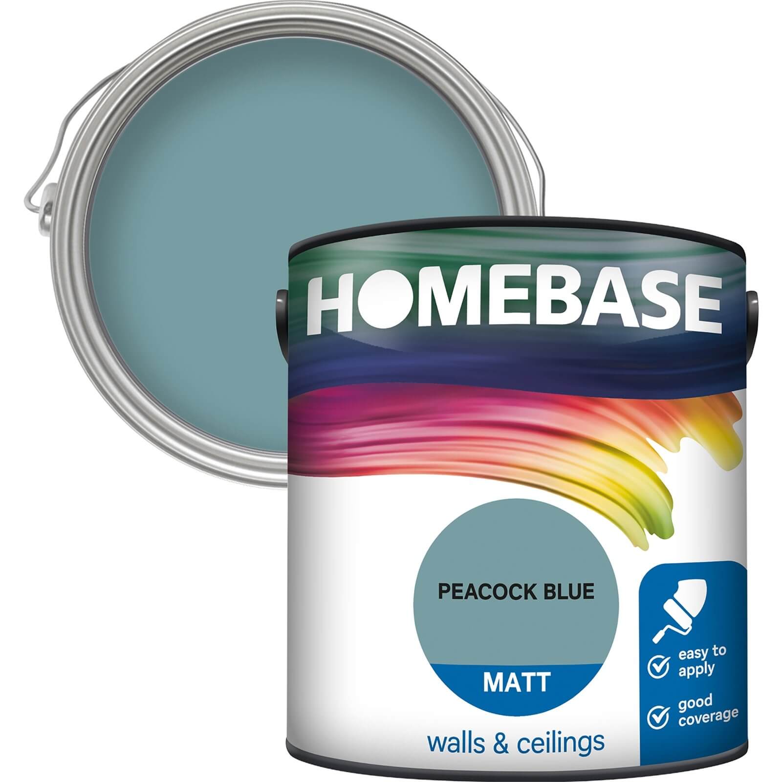 Homebase Matt Emulsion Paint Peacock Blue - 2.5L