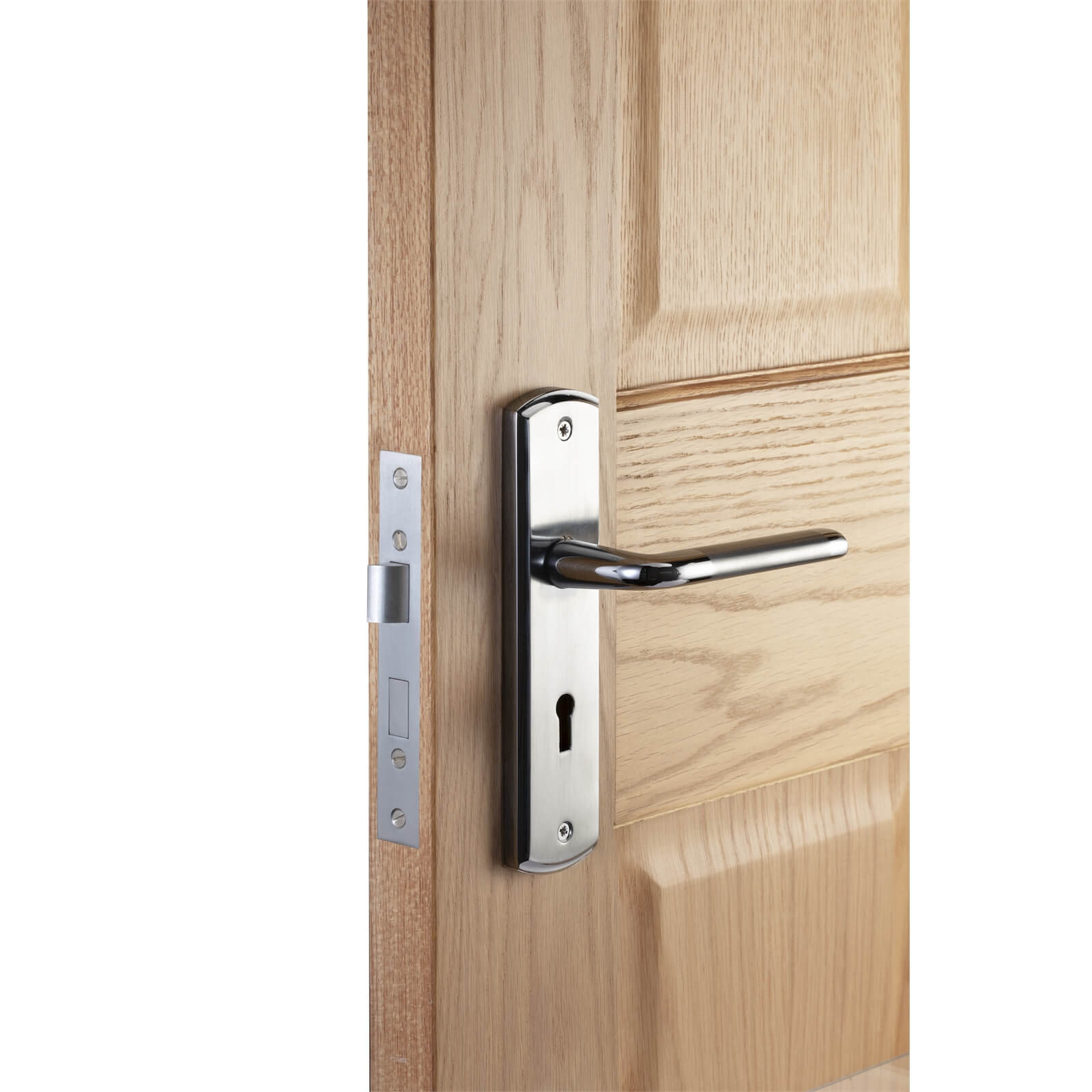 Sandleford Aston Lock Lever Door Handle Set Dual Tone Polished