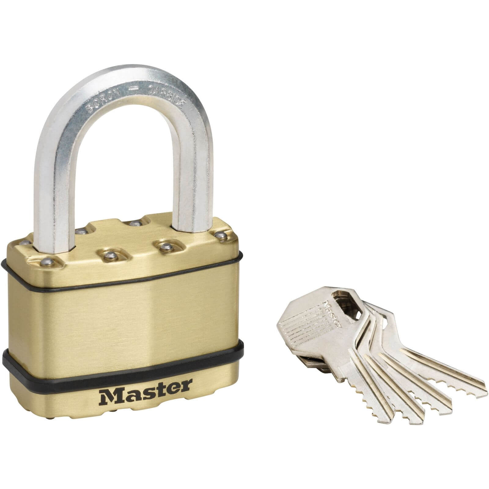 Master Lock Excell Laminated Steel Padlock with Brass Finish - 64mm