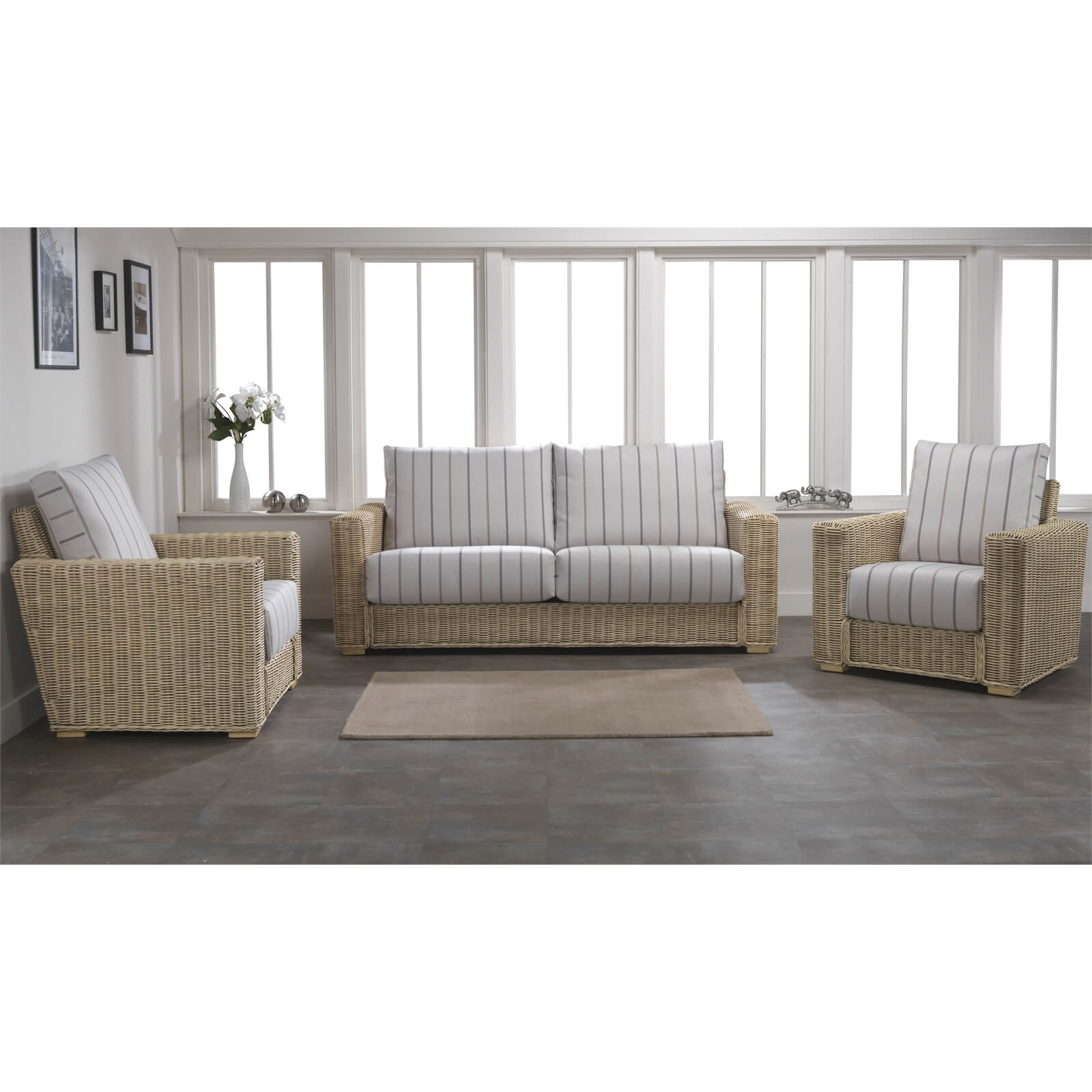 Burford 3 Seater Sofa In Linen Taupe
