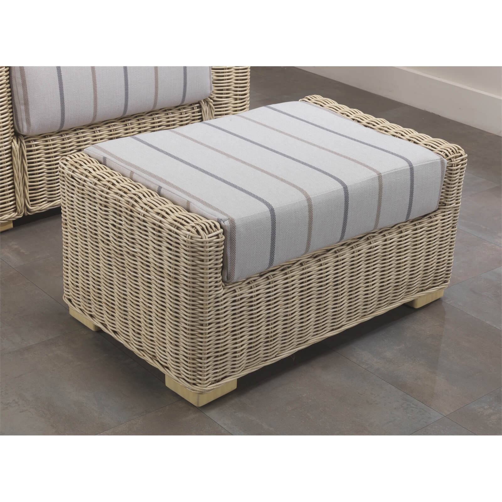 Burford Footstool In Linen Taupe