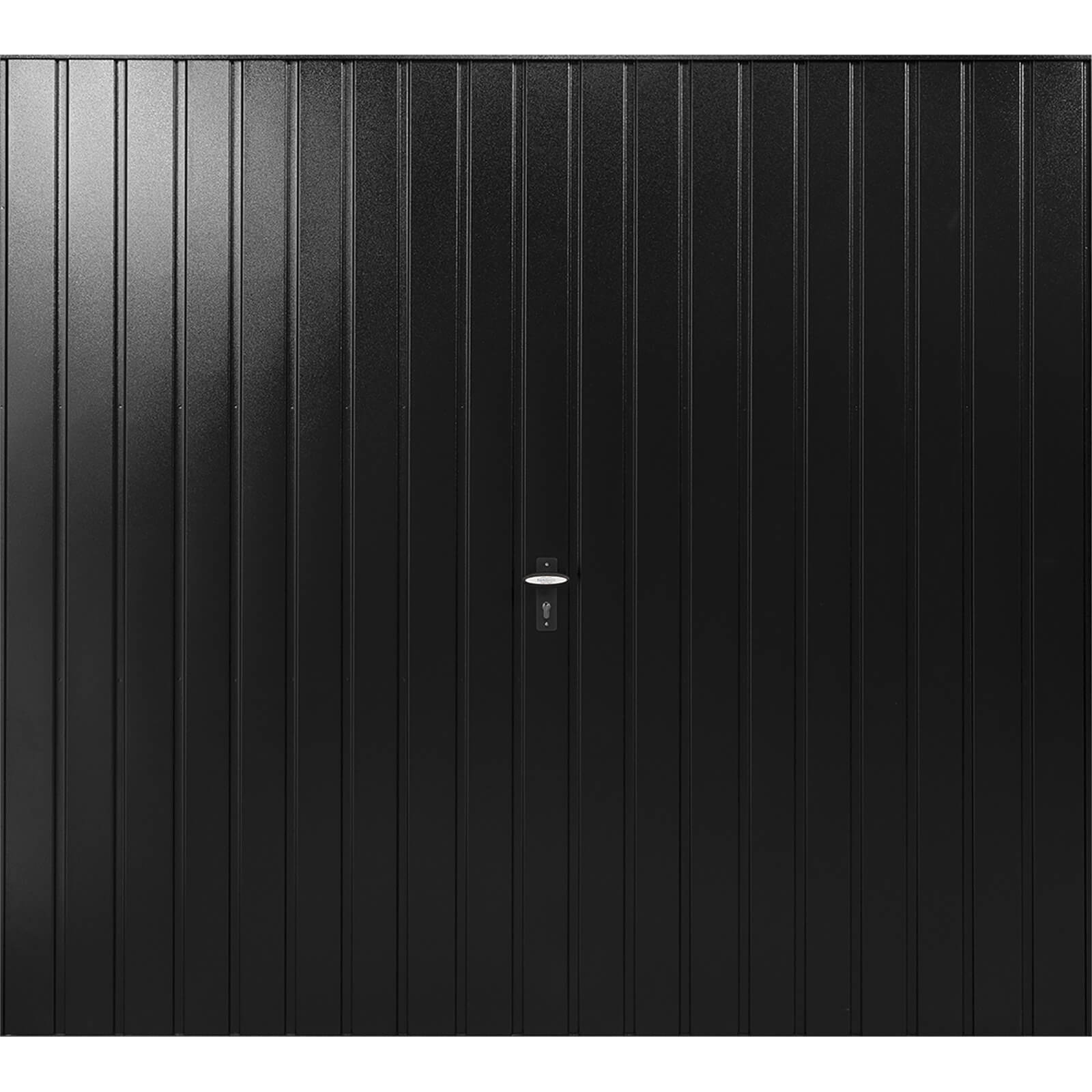 Vertical 7' x 6' 6 Frameless Steel Garage Door Black