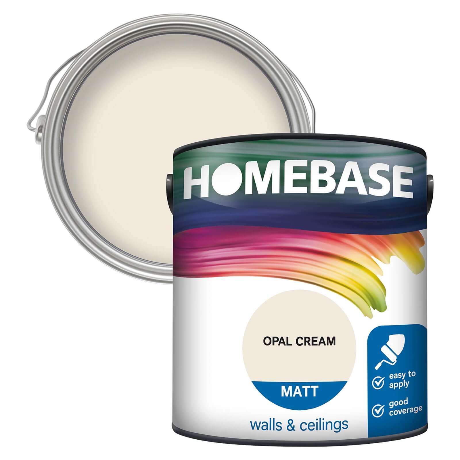 Homebase Matt Emulsion Paint Opal Cream - 2.5L