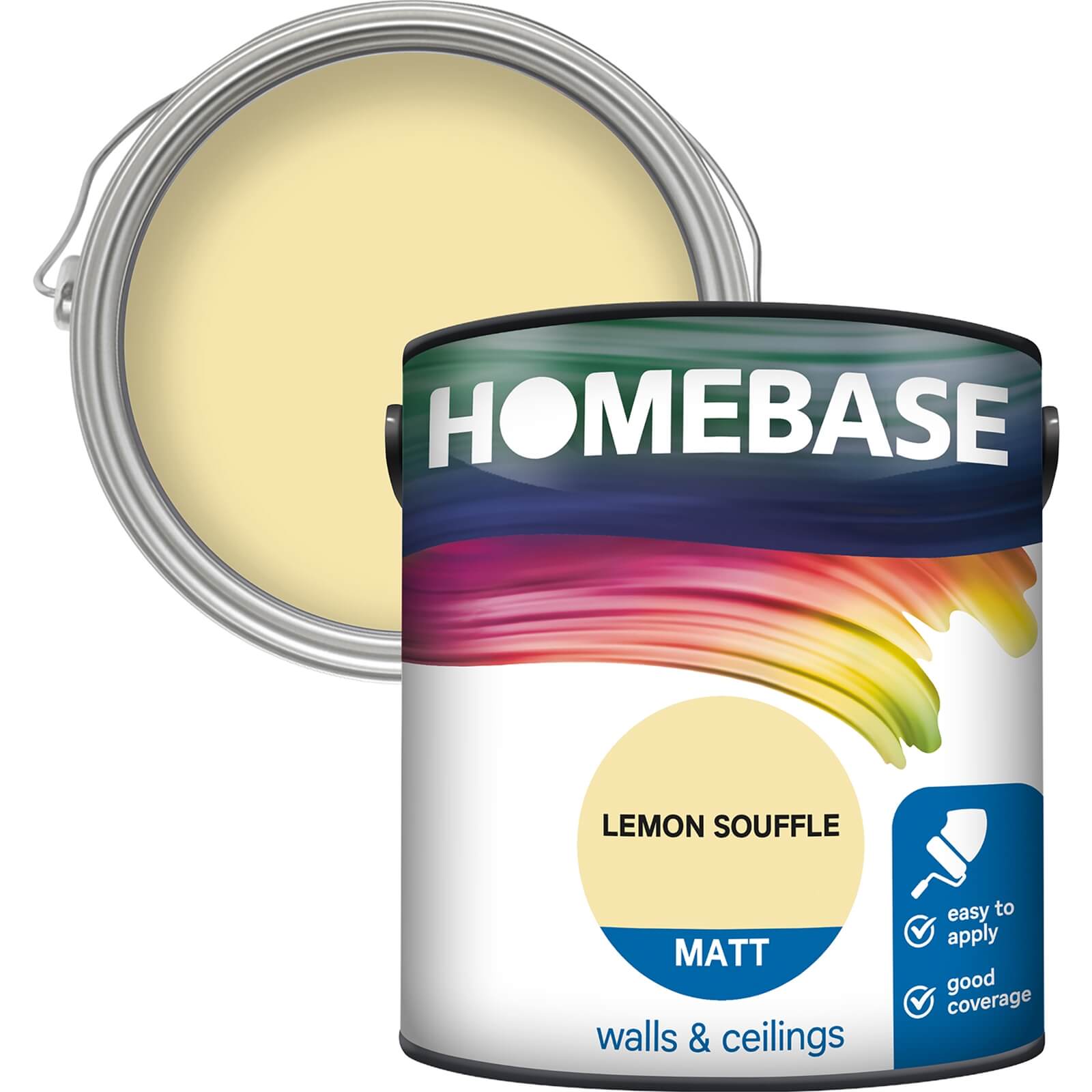 Homebase Matt Emulsion Paint Lemon Souffle - 2.5L