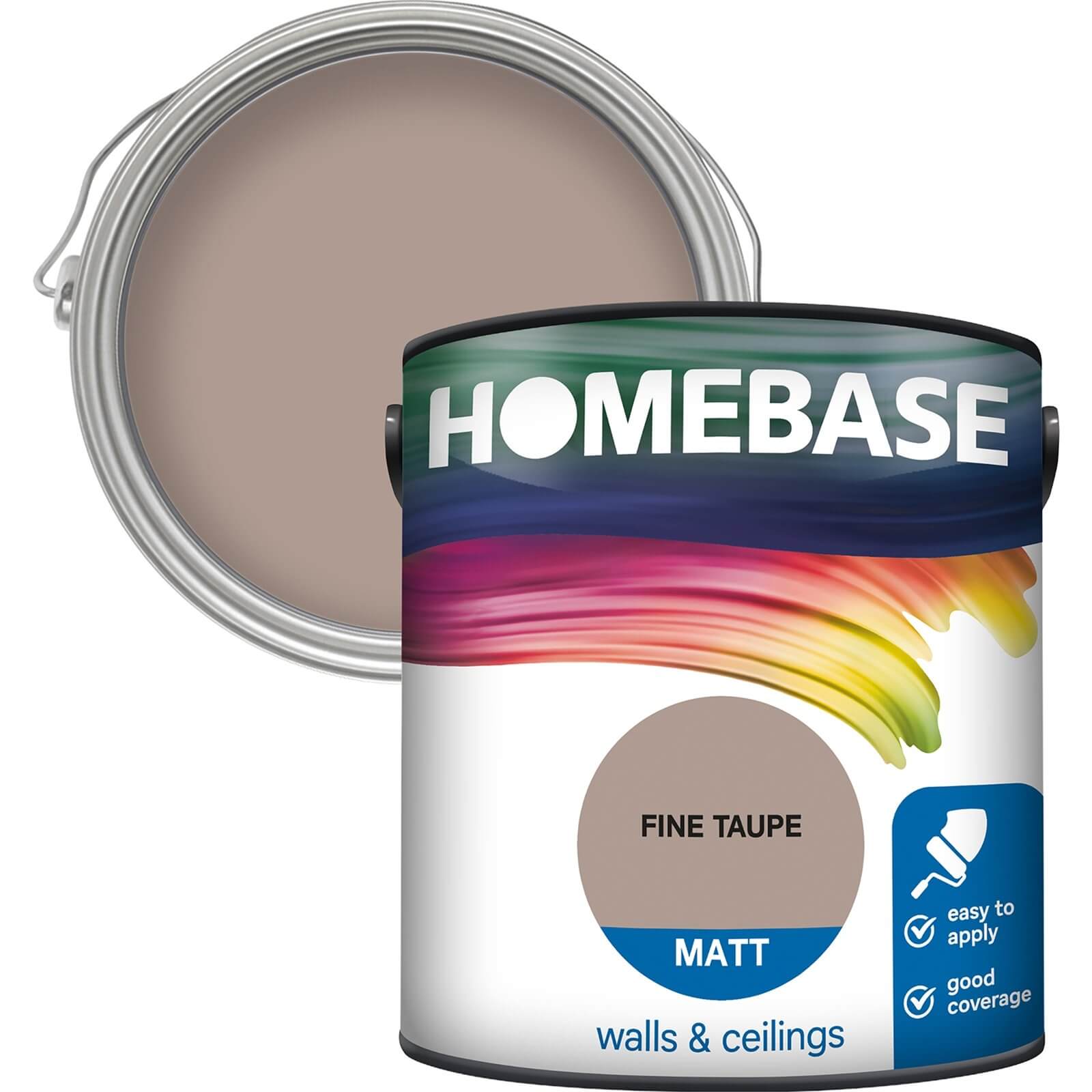 Homebase Matt Emulsion Paint Fine Taupe - 2.5L