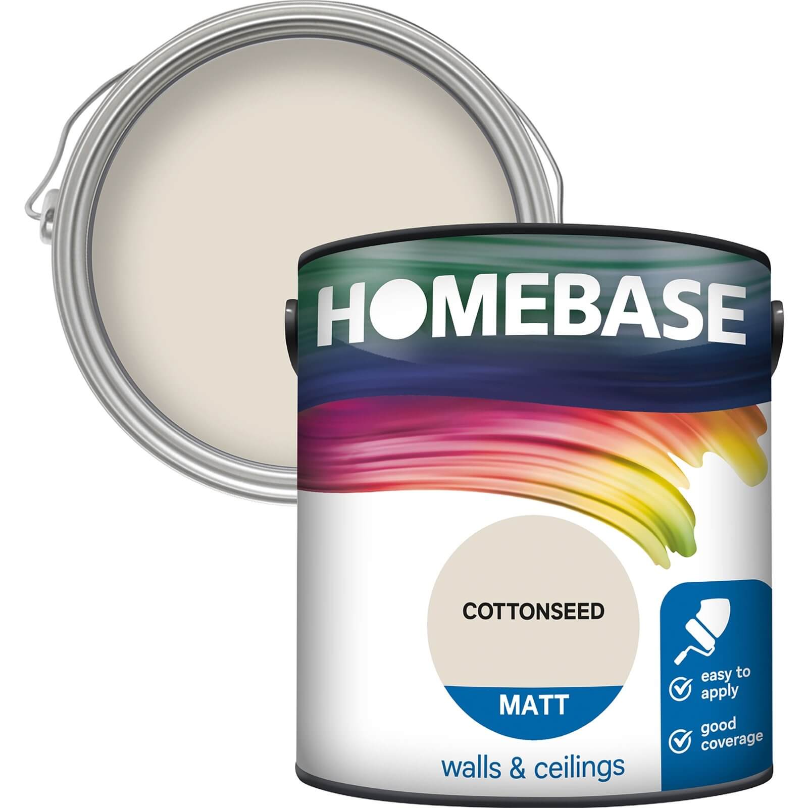 Homebase Matt Emulsion Paint Cottonseed - 2.5L