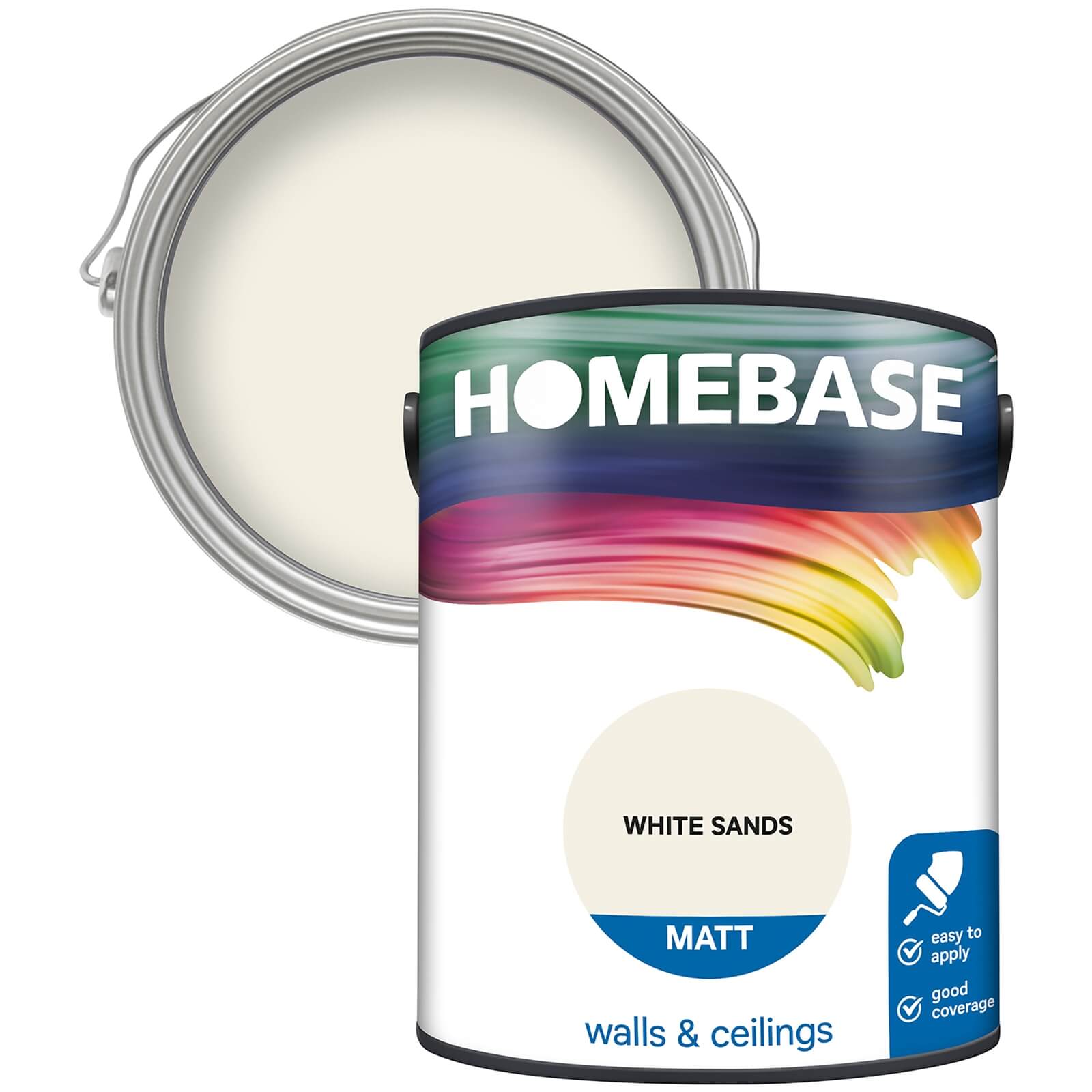 Homebase Matt Emulsion Paint White Sands - 5L