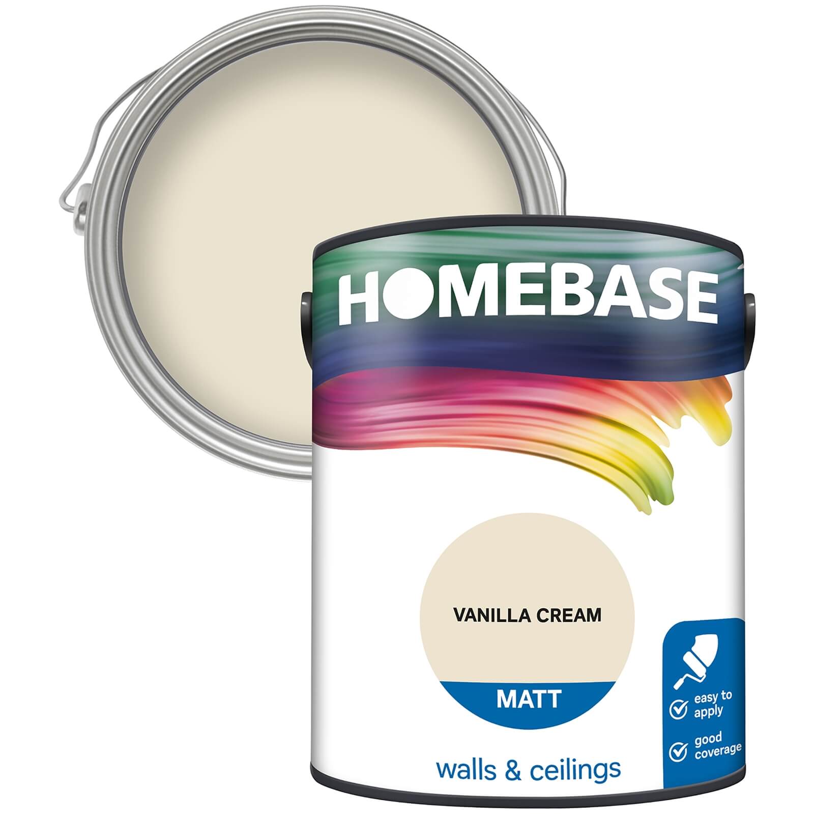 Homebase Matt Emulsion Paint Vanilla Cream - 5L