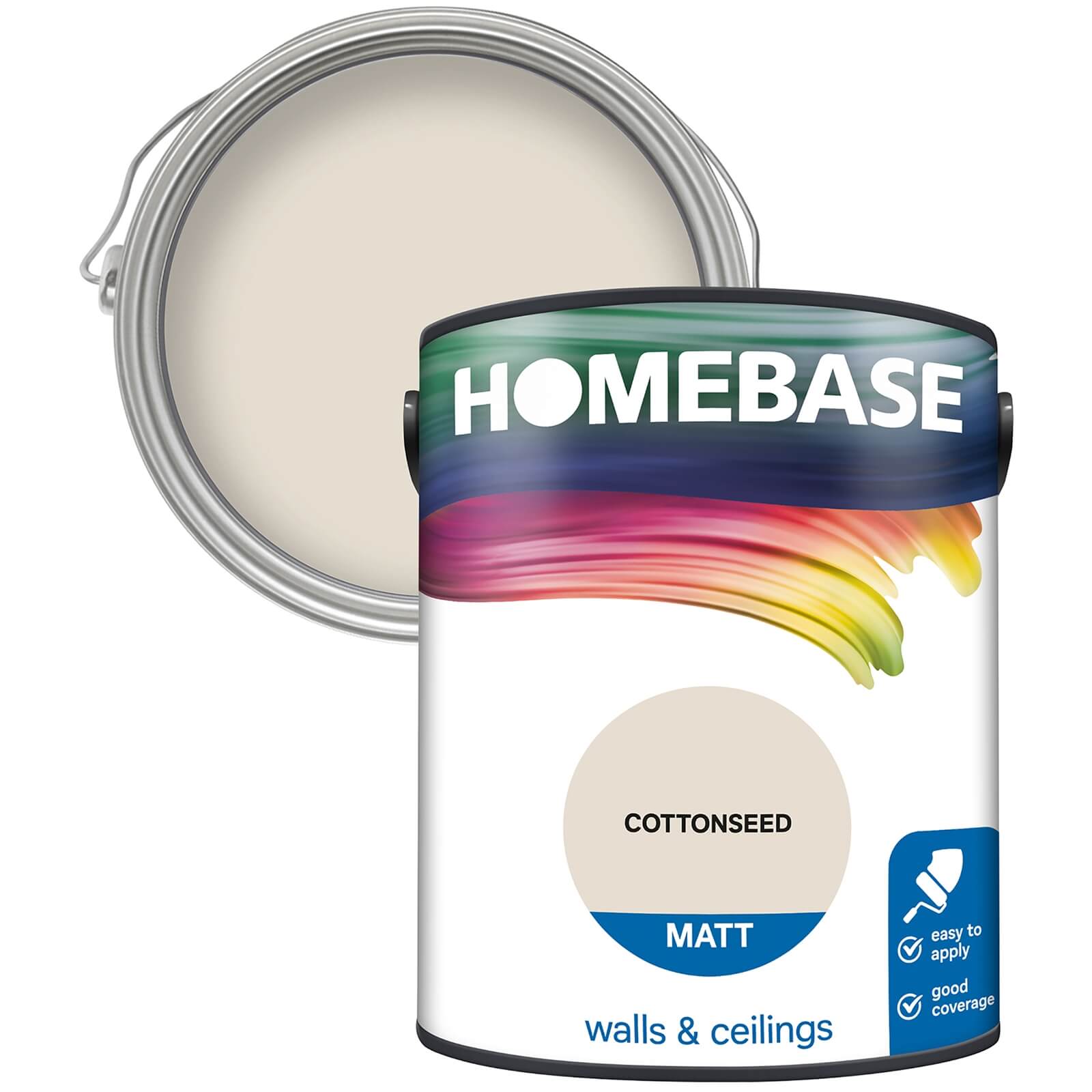 Homebase Matt Emulsion Paint Cottonseed - 5L