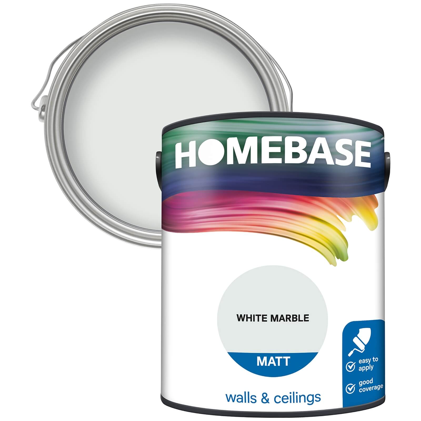Homebase Matt Emulsion Paint White Marble - 5L