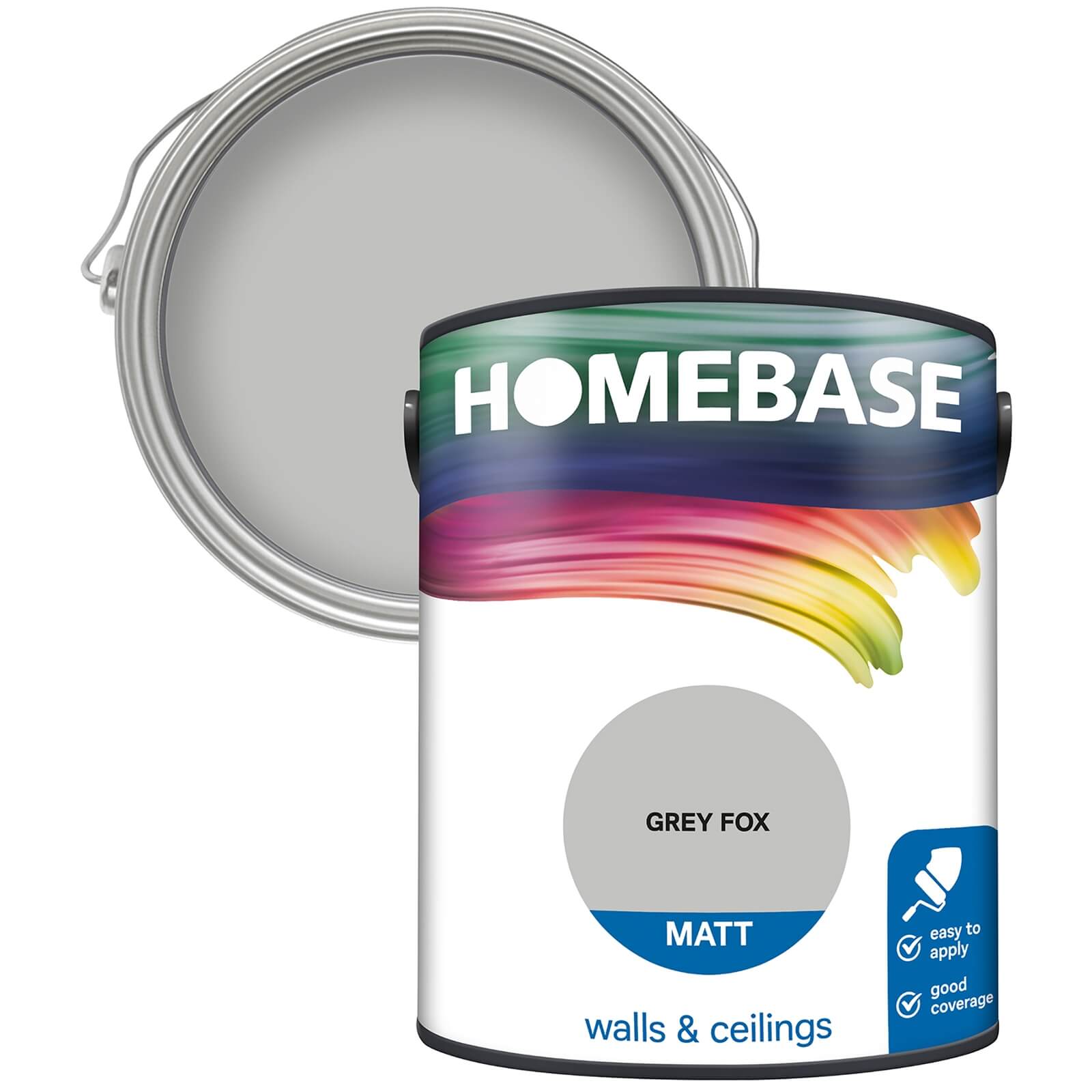 Homebase Matt Emulsion Paint Grey Fox - 5L