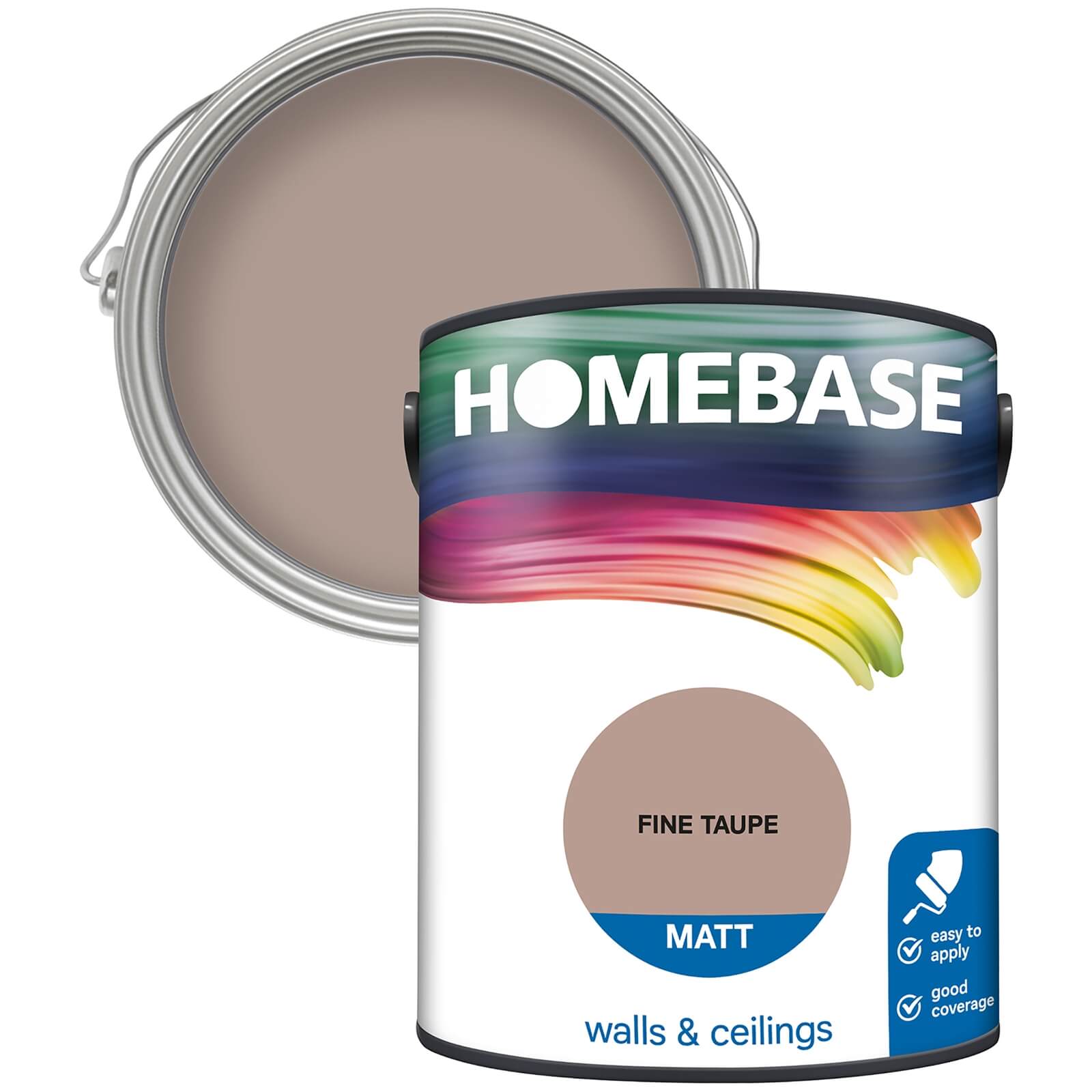 Homebase Matt Emulsion Paint Fine Taupe - 5L