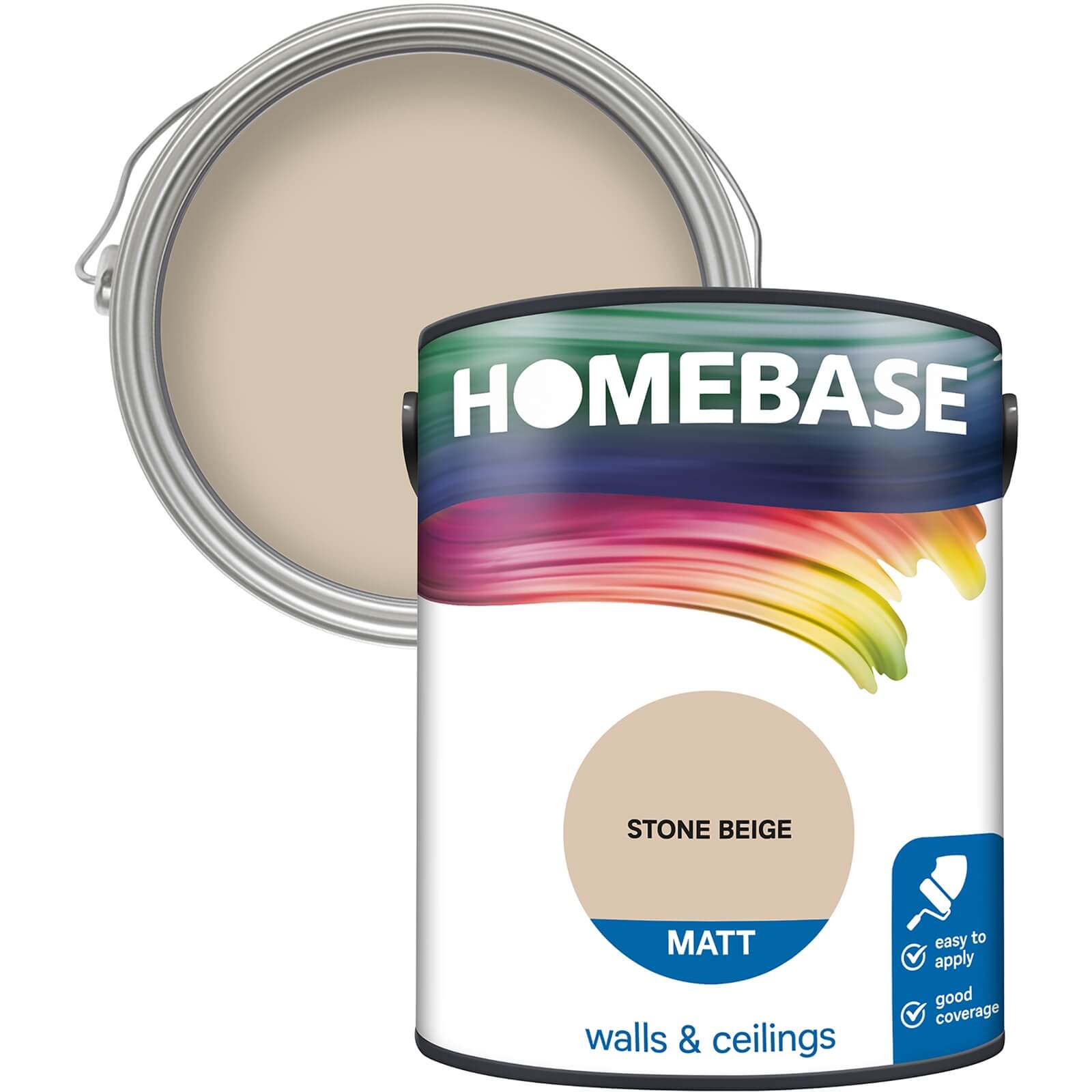 Homebase Matt Emulsion Paint Stone Beige - 5L