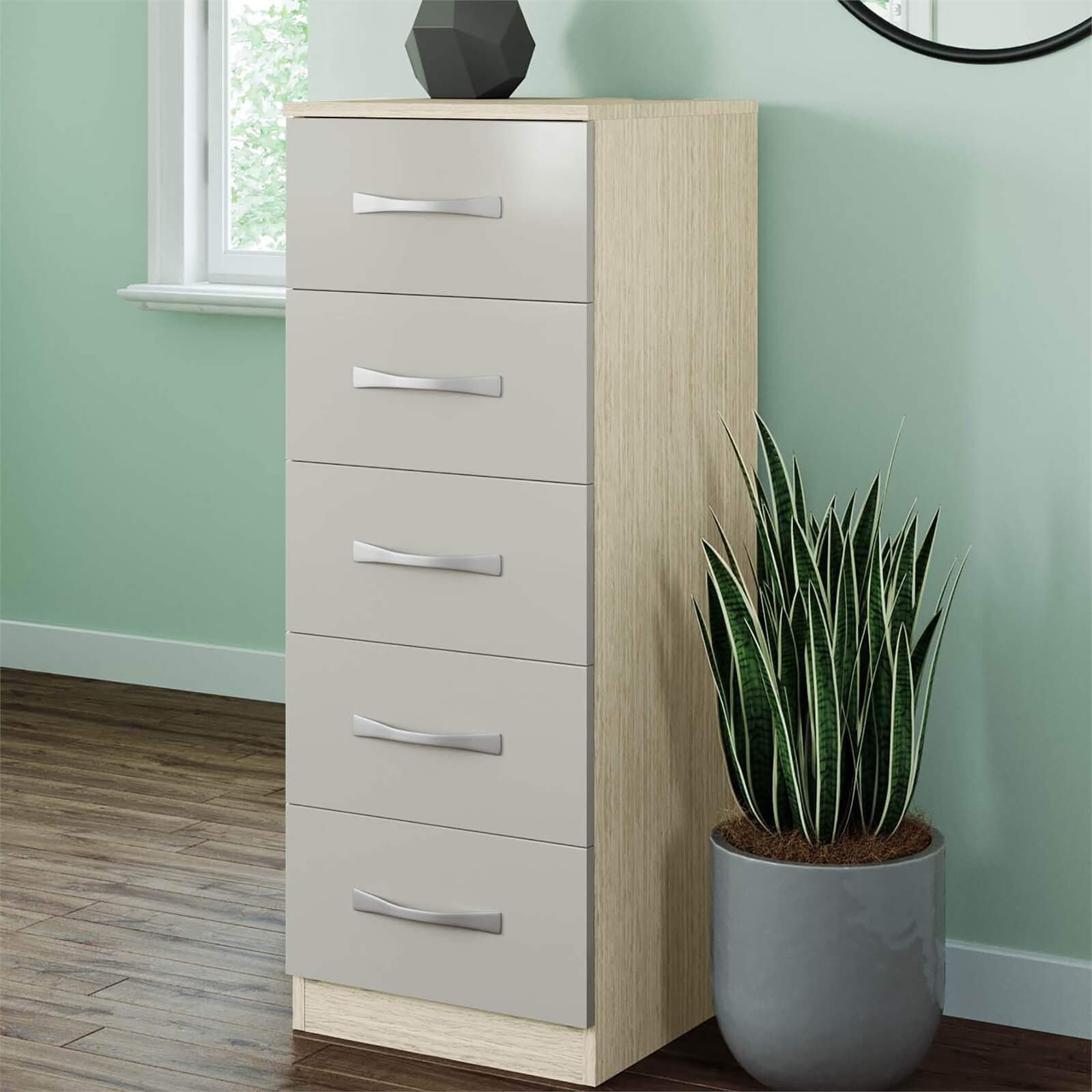 Fitted Bedroom Slab 5 Drawer Chest - Cashmere