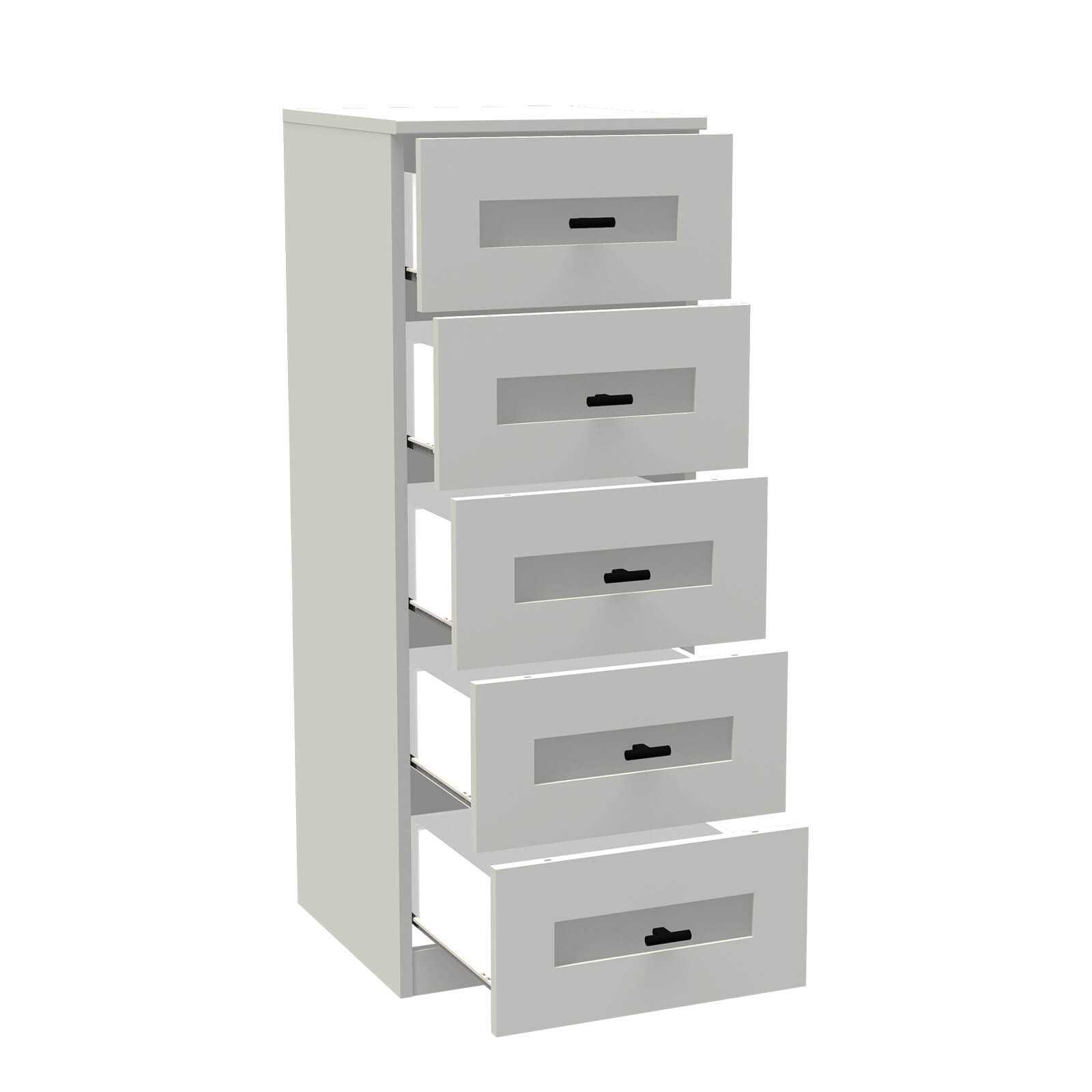 Fitted Bedroom Shaker 5 Drawer Chest - Grey
