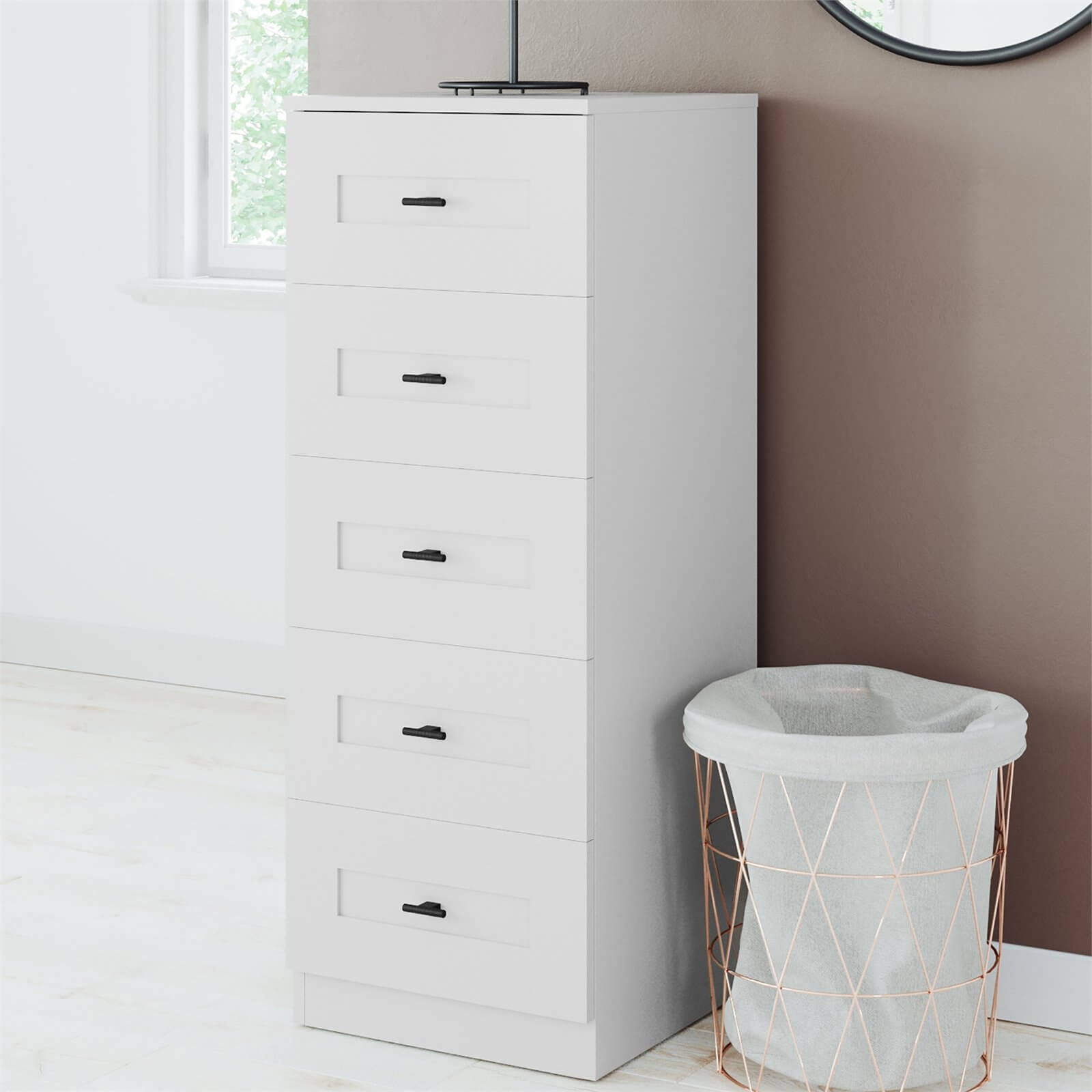 Fitted Bedroom Shaker 5 Drawer Chest - Grey