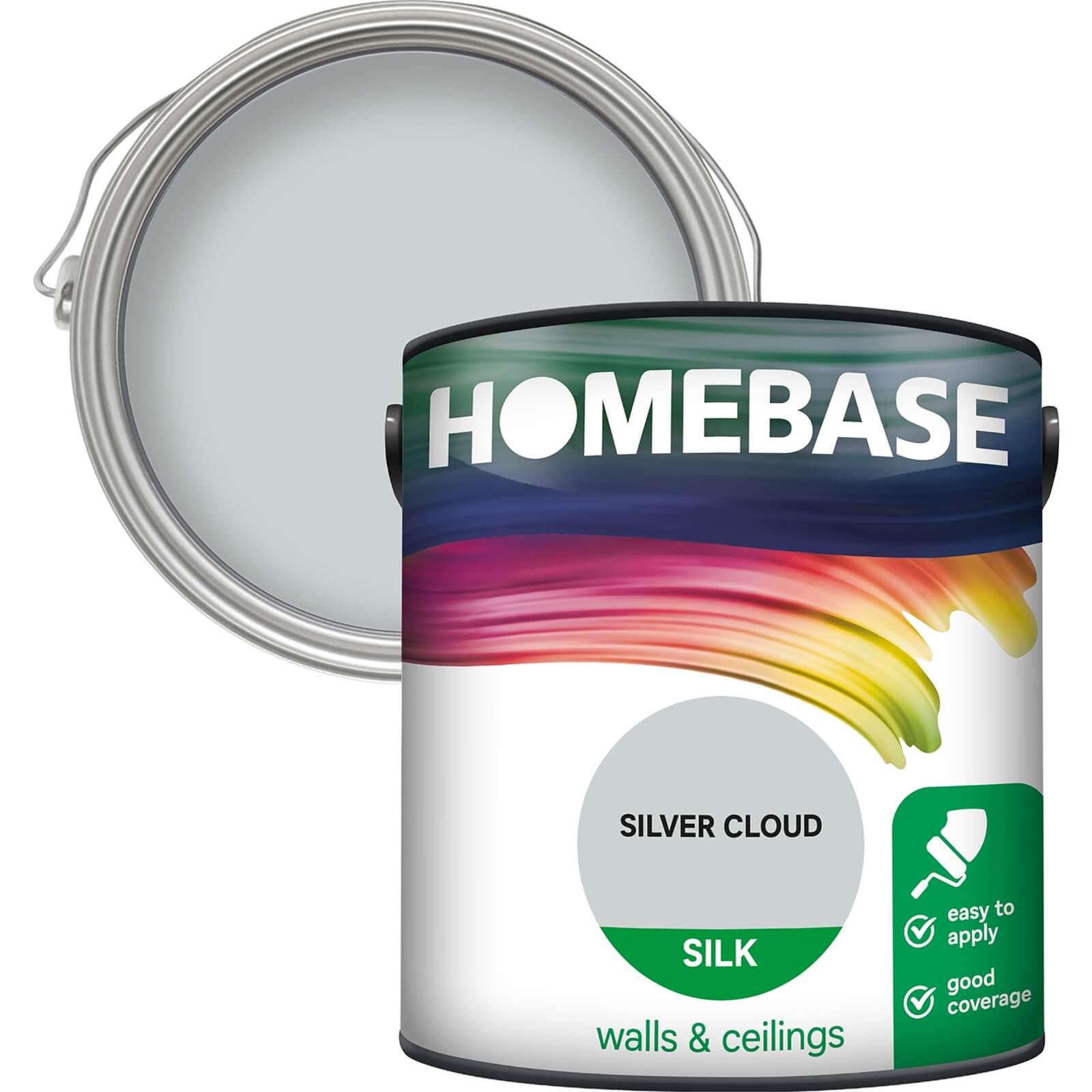 Homebase Silk Emulsion Paint Silver Cloud - 2.5L