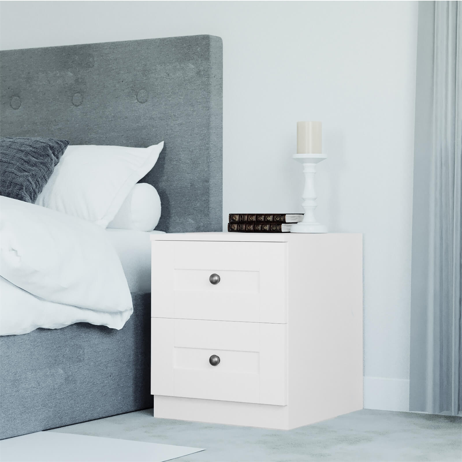 Fitted Bedroom Shaker Bedside Chest - White