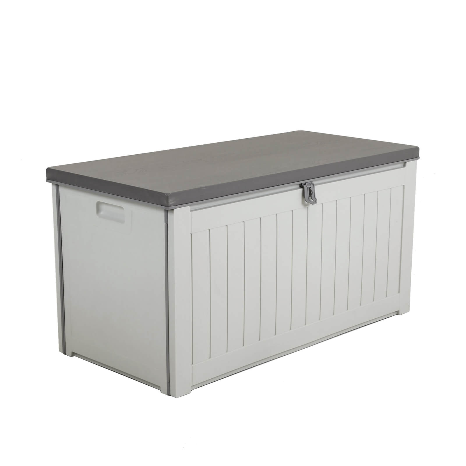 Charles Bentley 190L Outdoor Plastic Storage Box - Beige and Grey