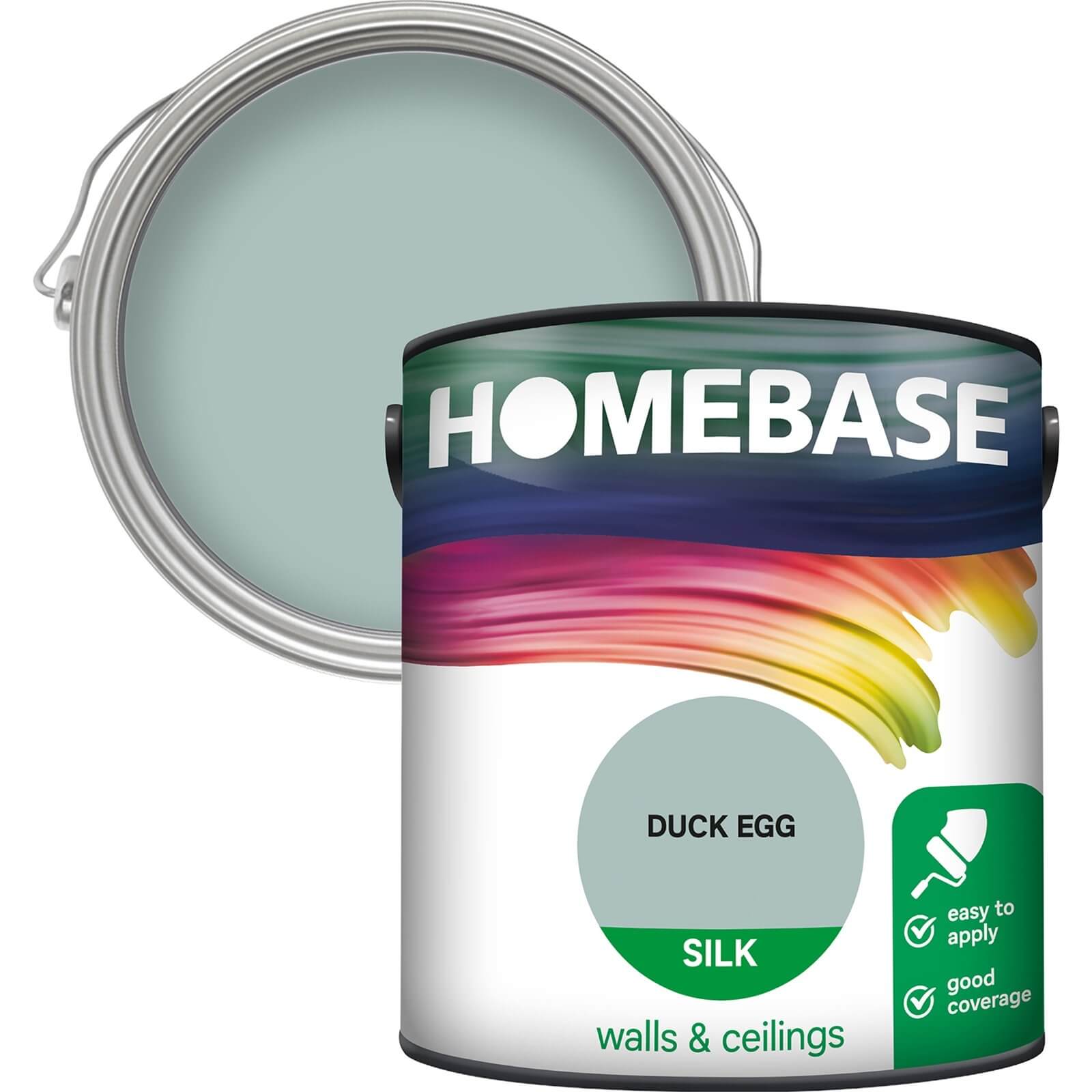 Homebase Silk Emulsion Paint Duck Egg - 2.5L