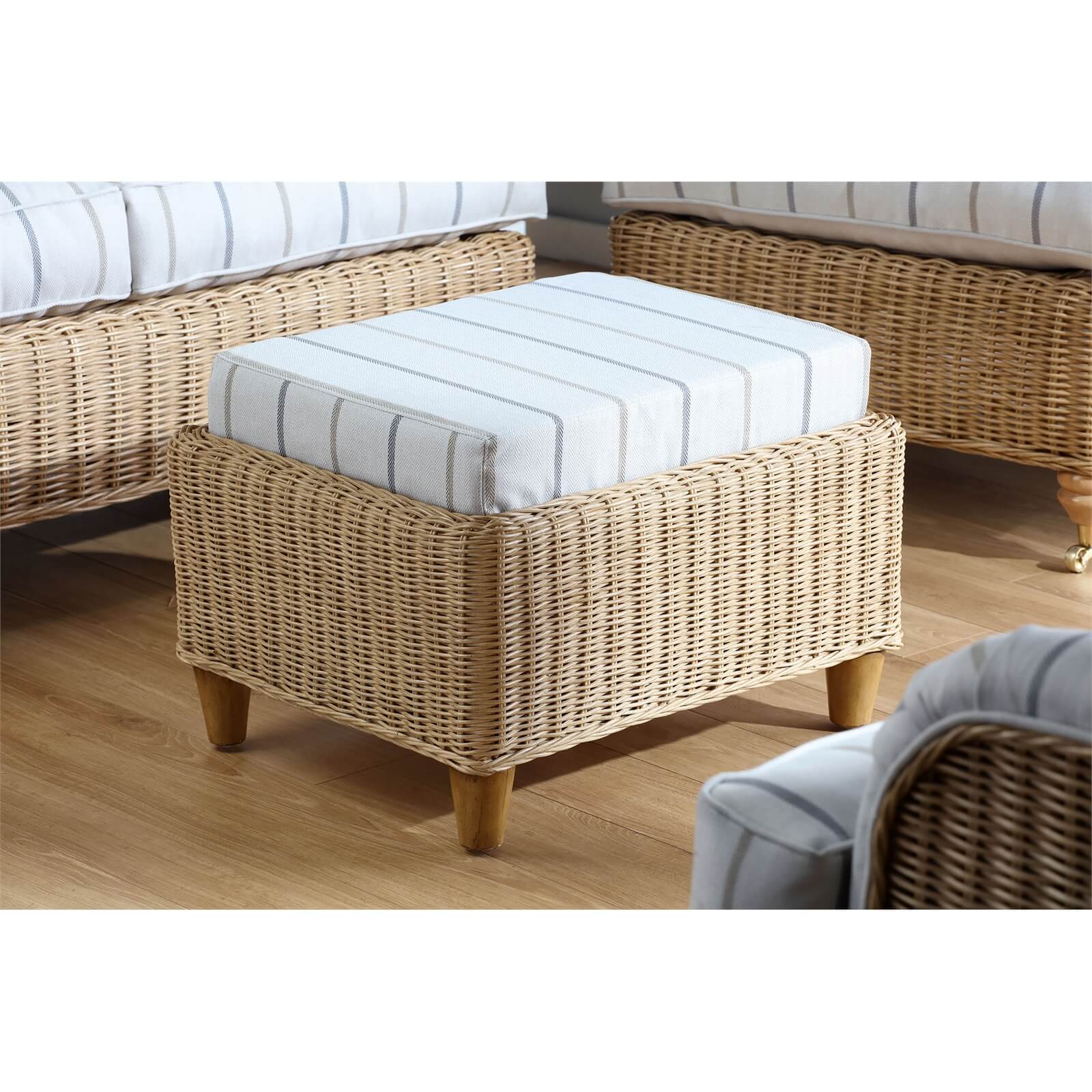 Seville Footstool In Linen Taupe