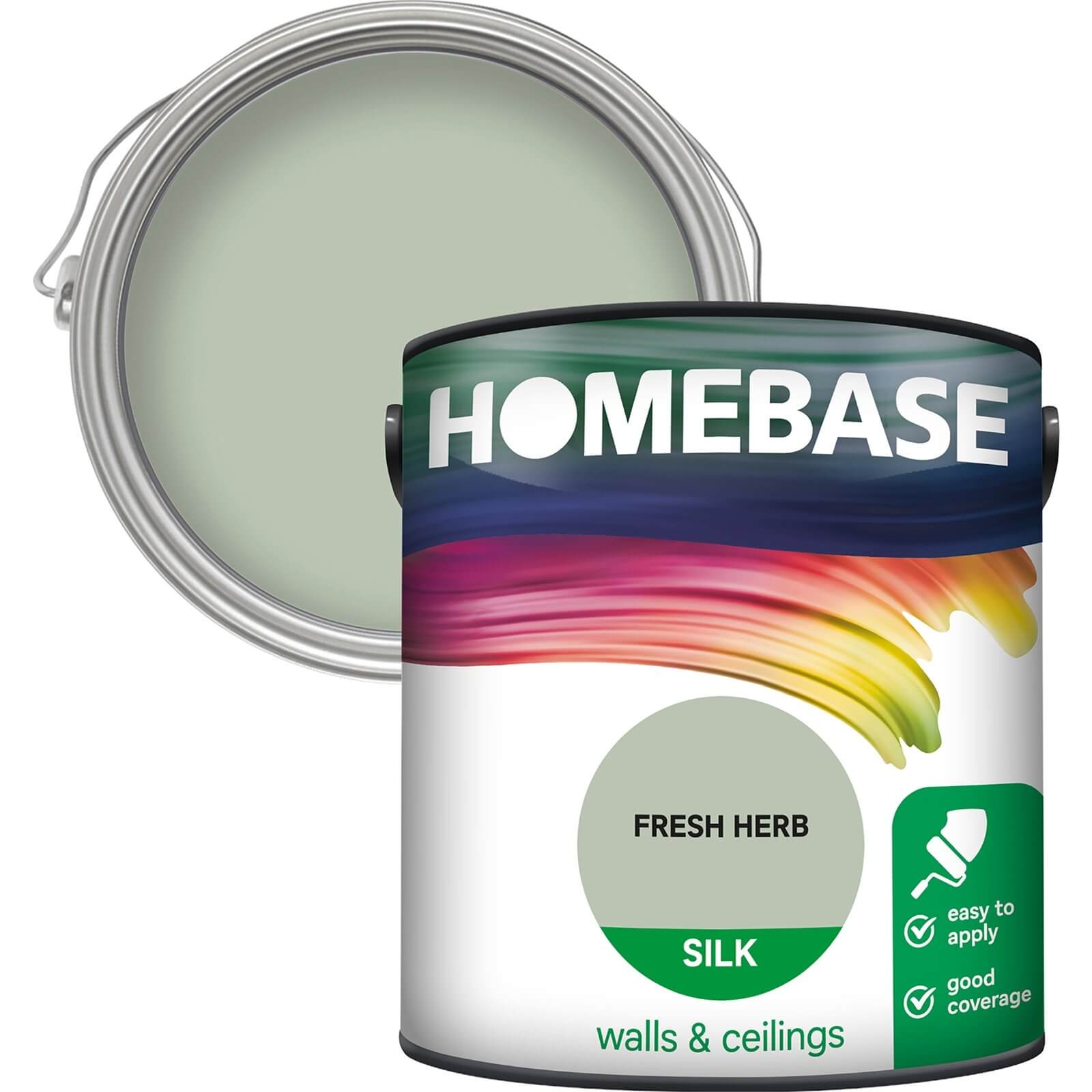Homebase Silk Emulsion Paint Fresh Herb - 2.5L