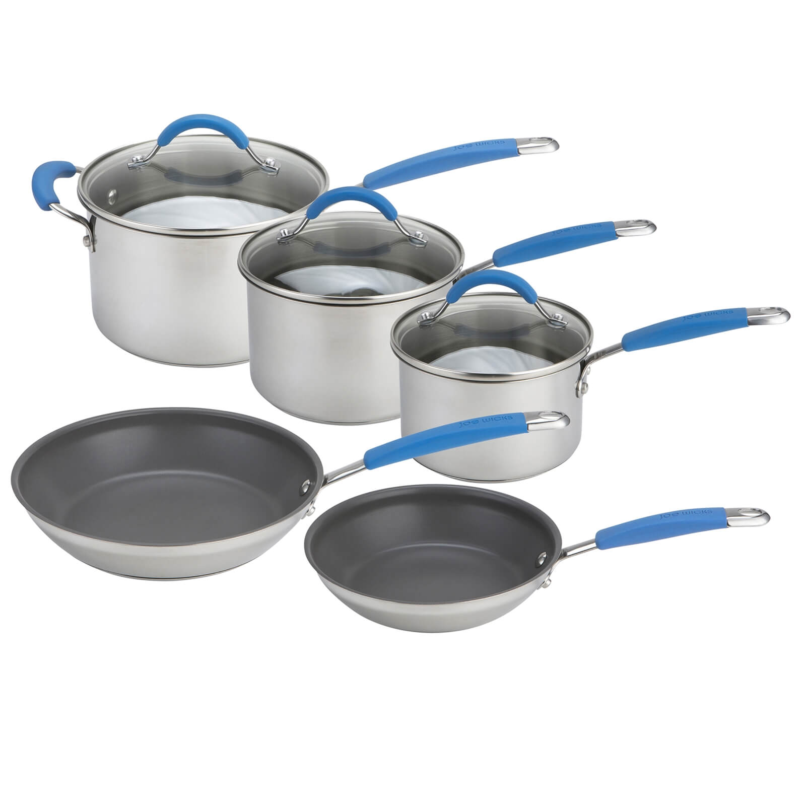 Joe Wicks Quick and Even Induction Non-Stick Stainless Steel Cookware - Set of 5