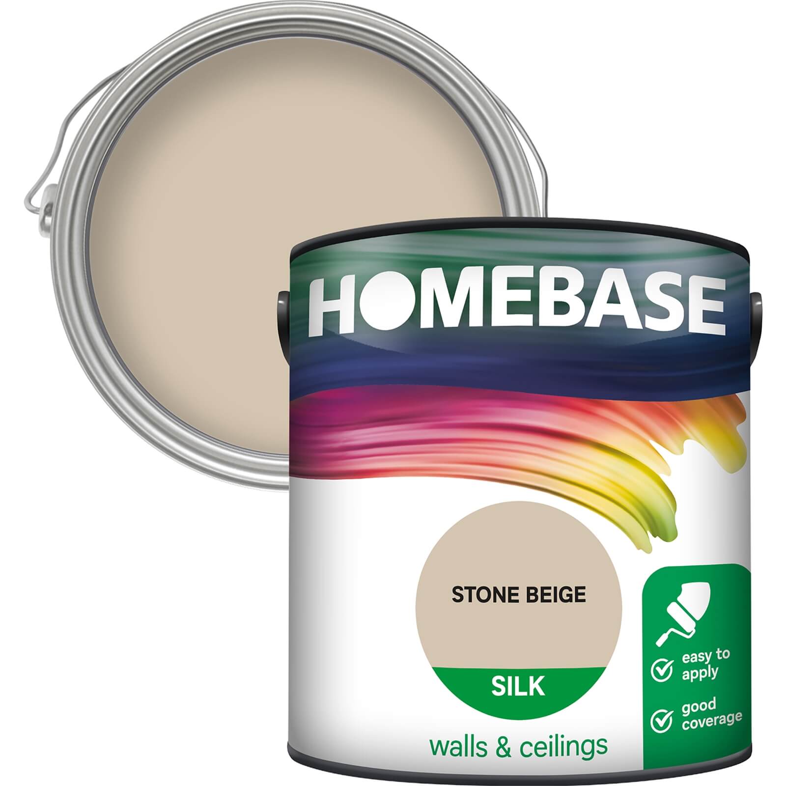 Homebase Silk Emulsion Paint Stone Beige - 2.5L