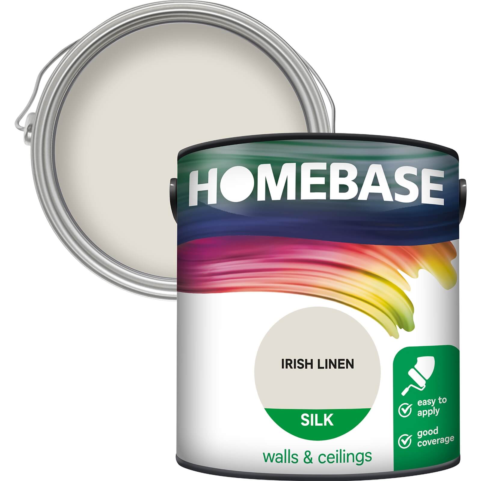 Homebase Silk Emulsion Paint Irish Linen - 2.5L