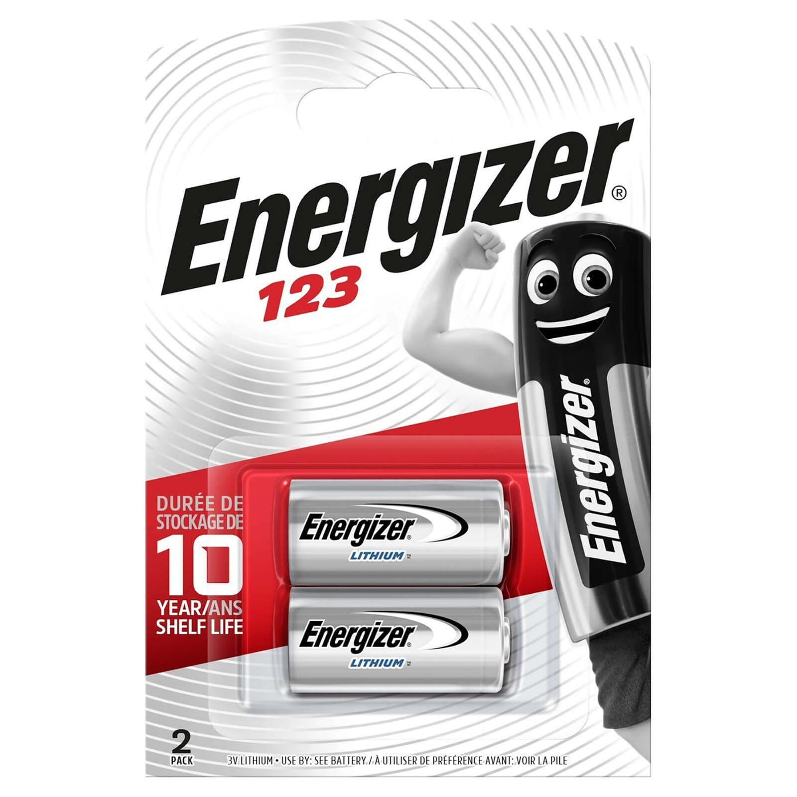 Energizer 123 Lithium Photo Batteries - 2 Pack