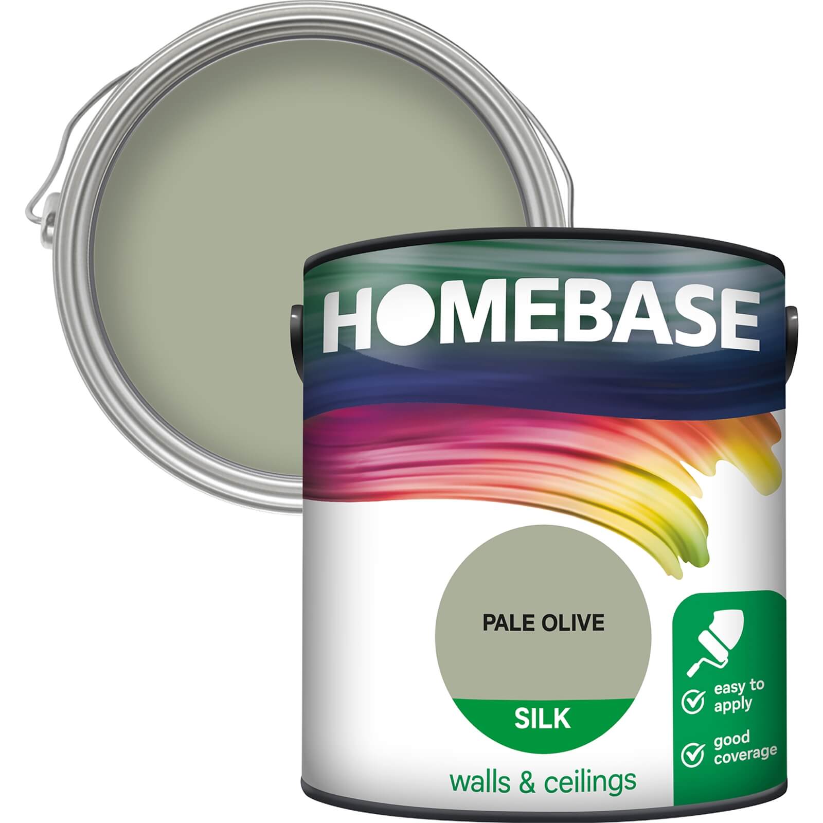 Homebase Silk Emulsion Paint Pale Olive - 2.5L