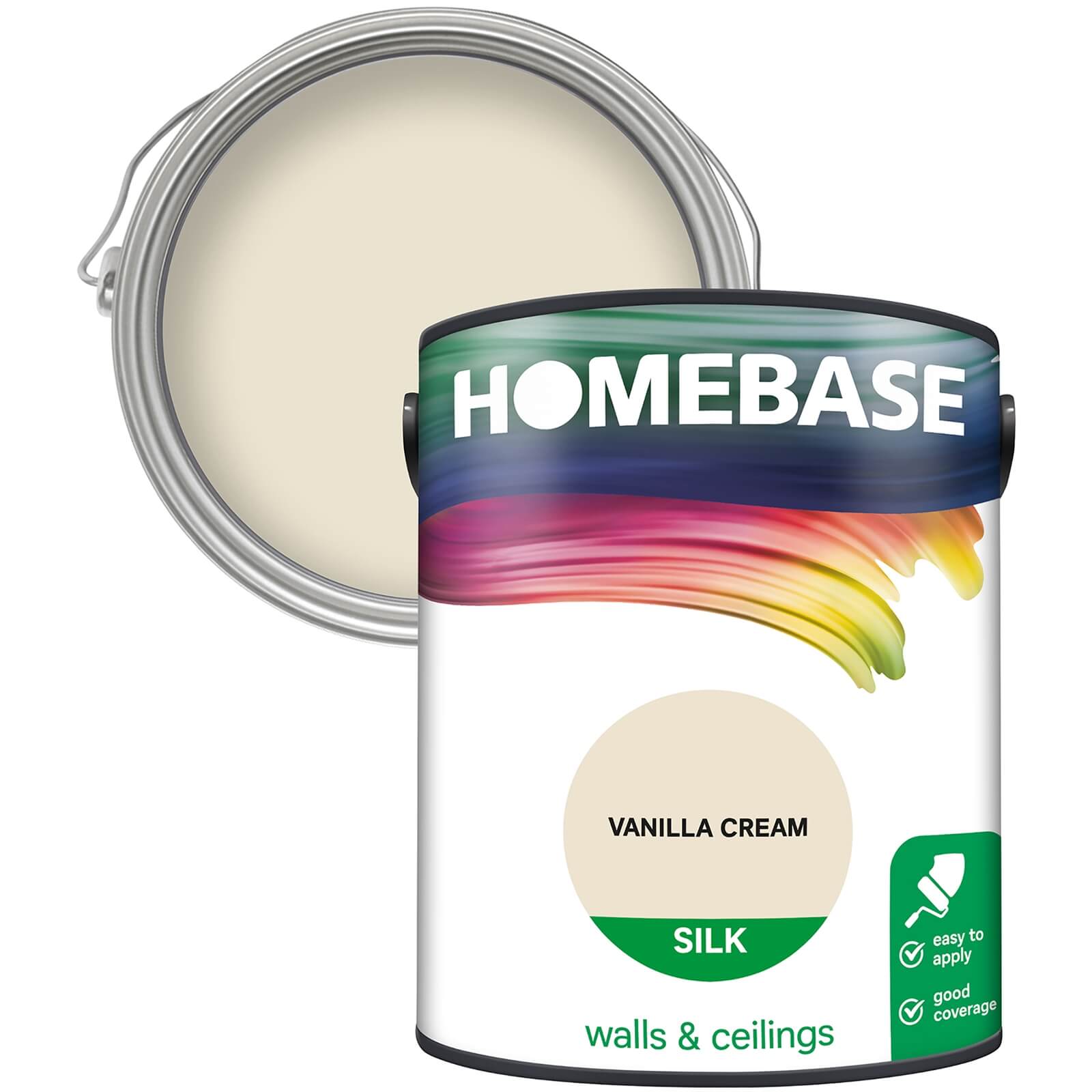 Homebase Silk Emulsion Paint Vanilla Cream - 5L