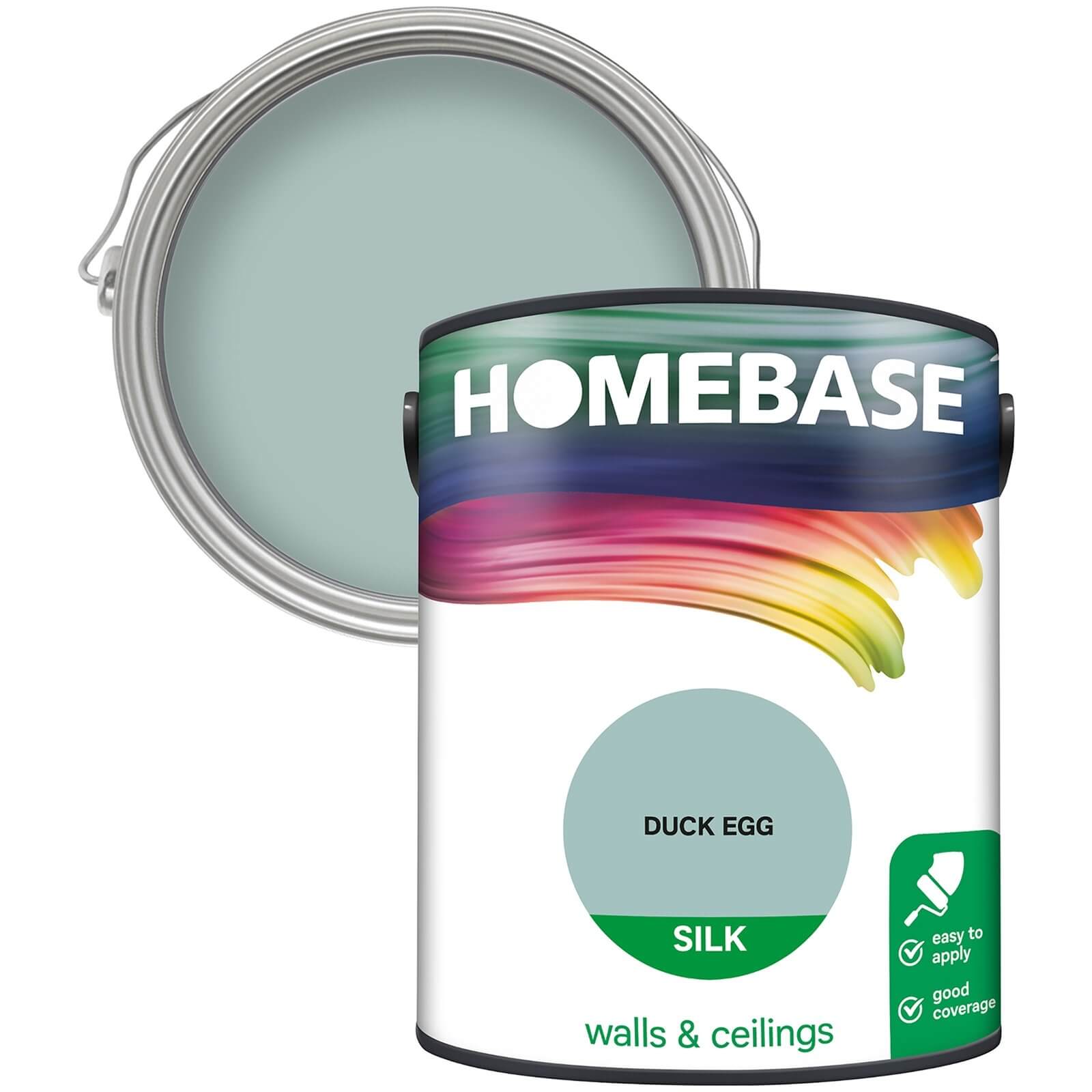 Homebase Silk Emulsion Paint Duck Egg - 5L