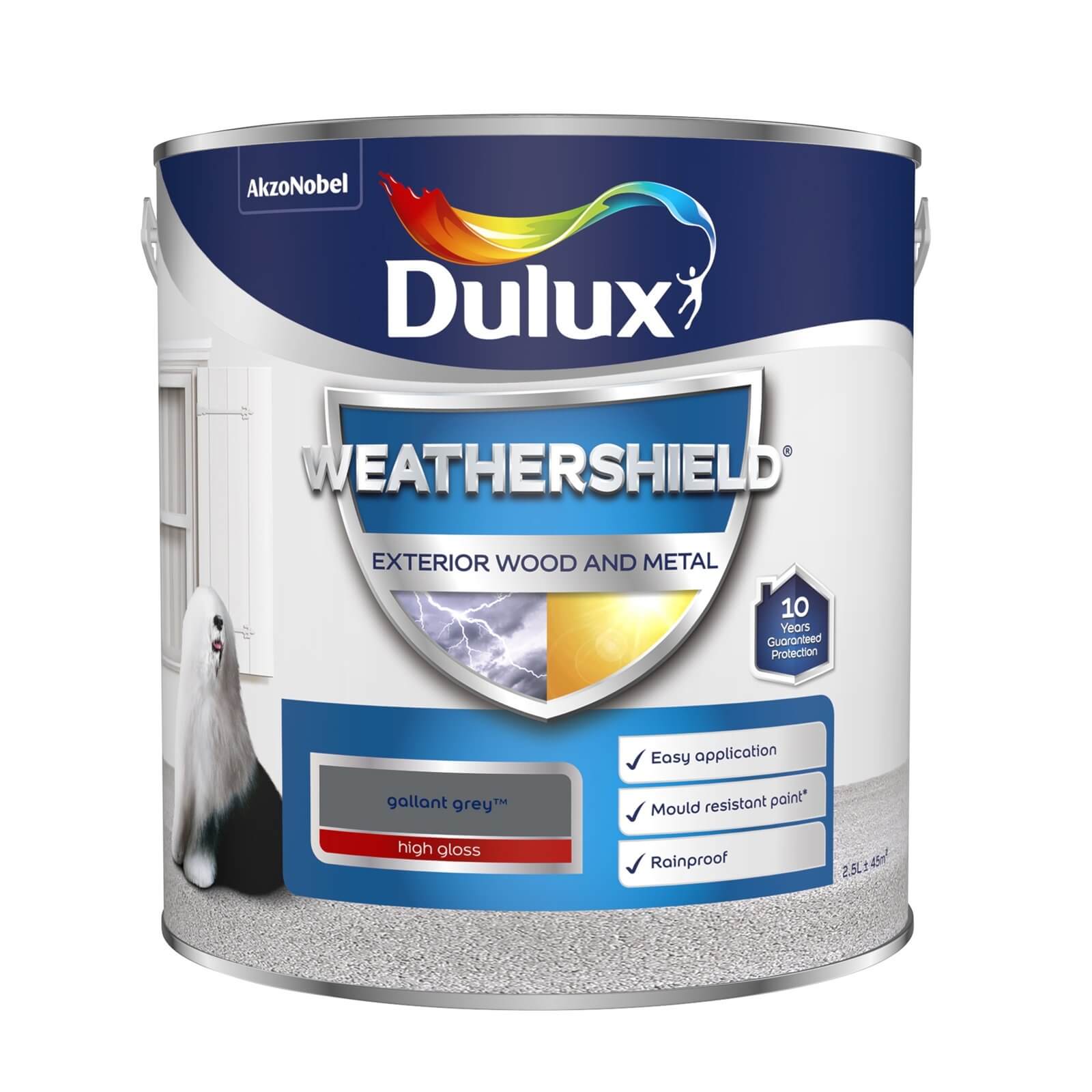 Dulux Weathershield Gloss Paint Gallant Grey - 2.5L