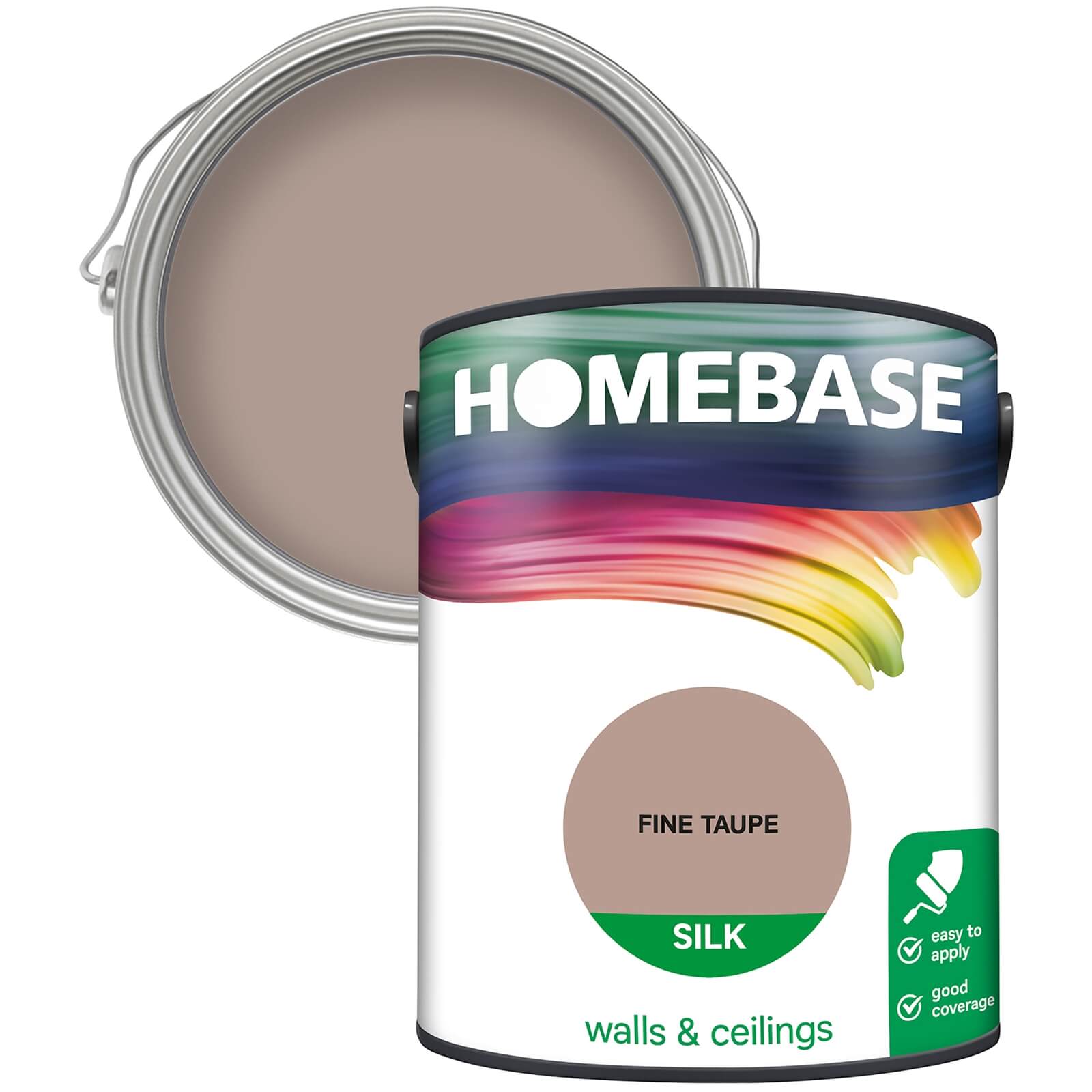 Homebase Silk Emulsion Paint Fine Taupe - 5L