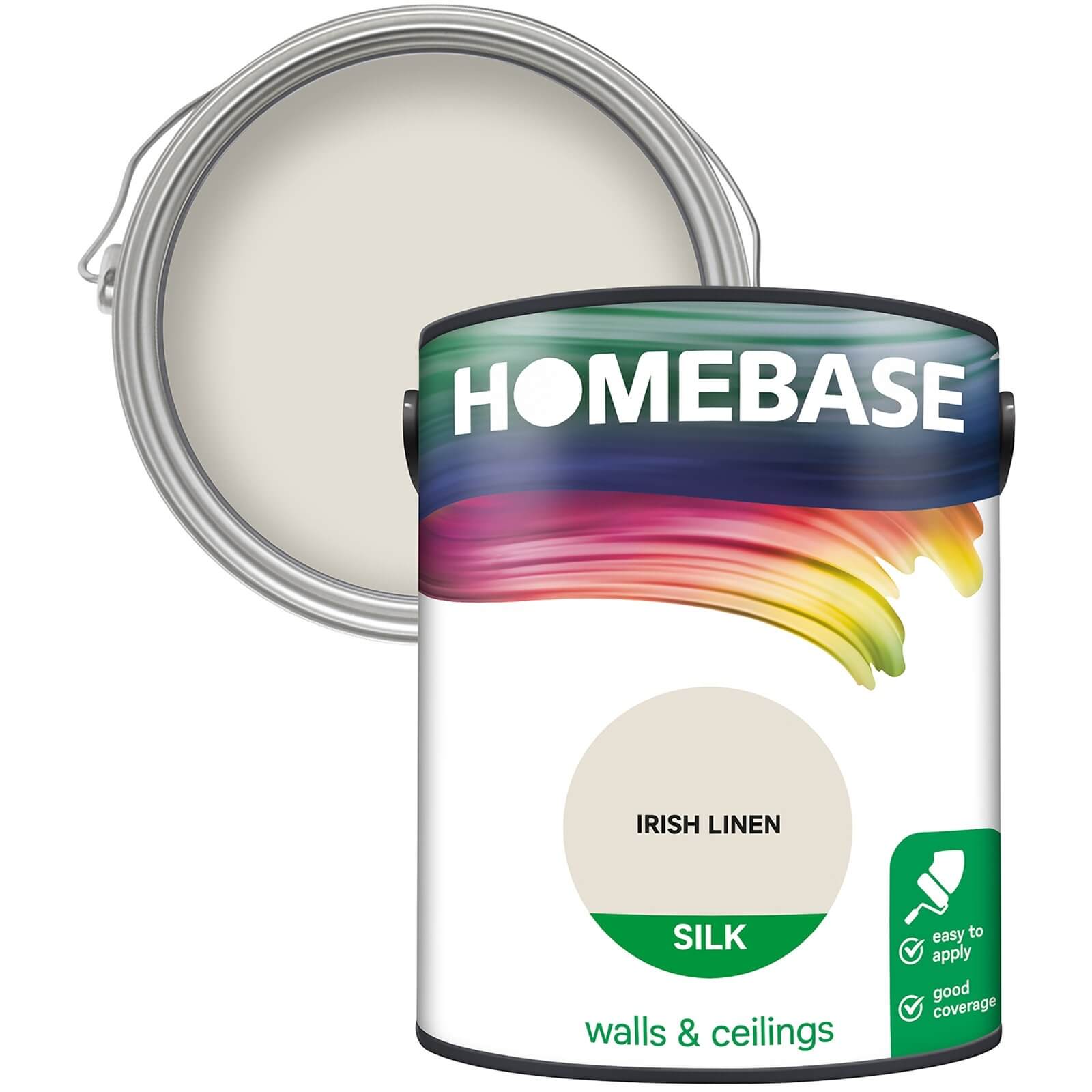 Homebase Silk Emulsion Paint Irish Linen - 5L