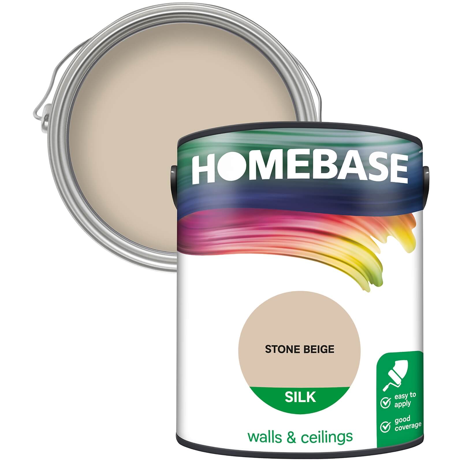 Homebase Silk Emulsion Paint Stone Beige - 5L