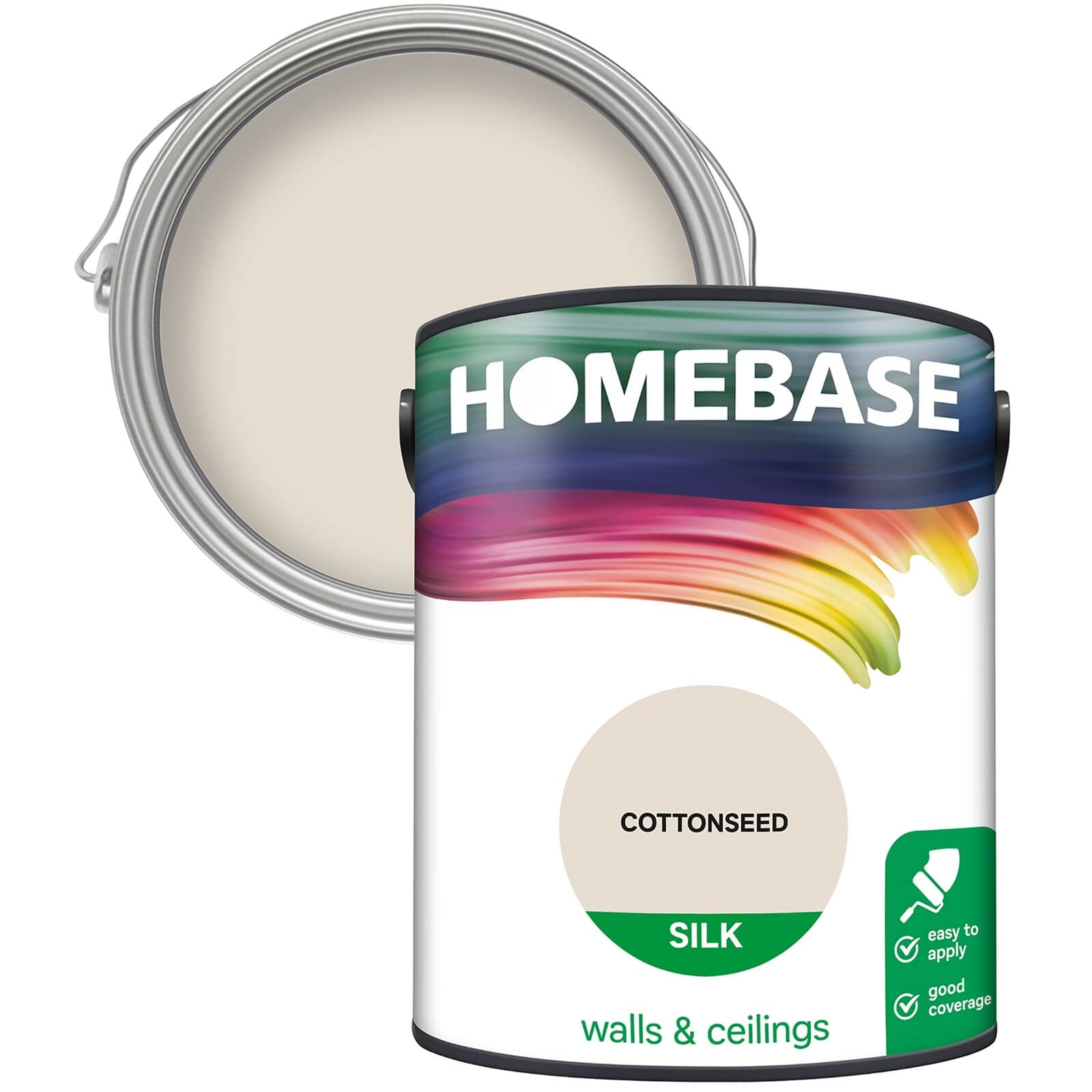 Homebase Silk Emulsion Paint Cottonseed - 5L