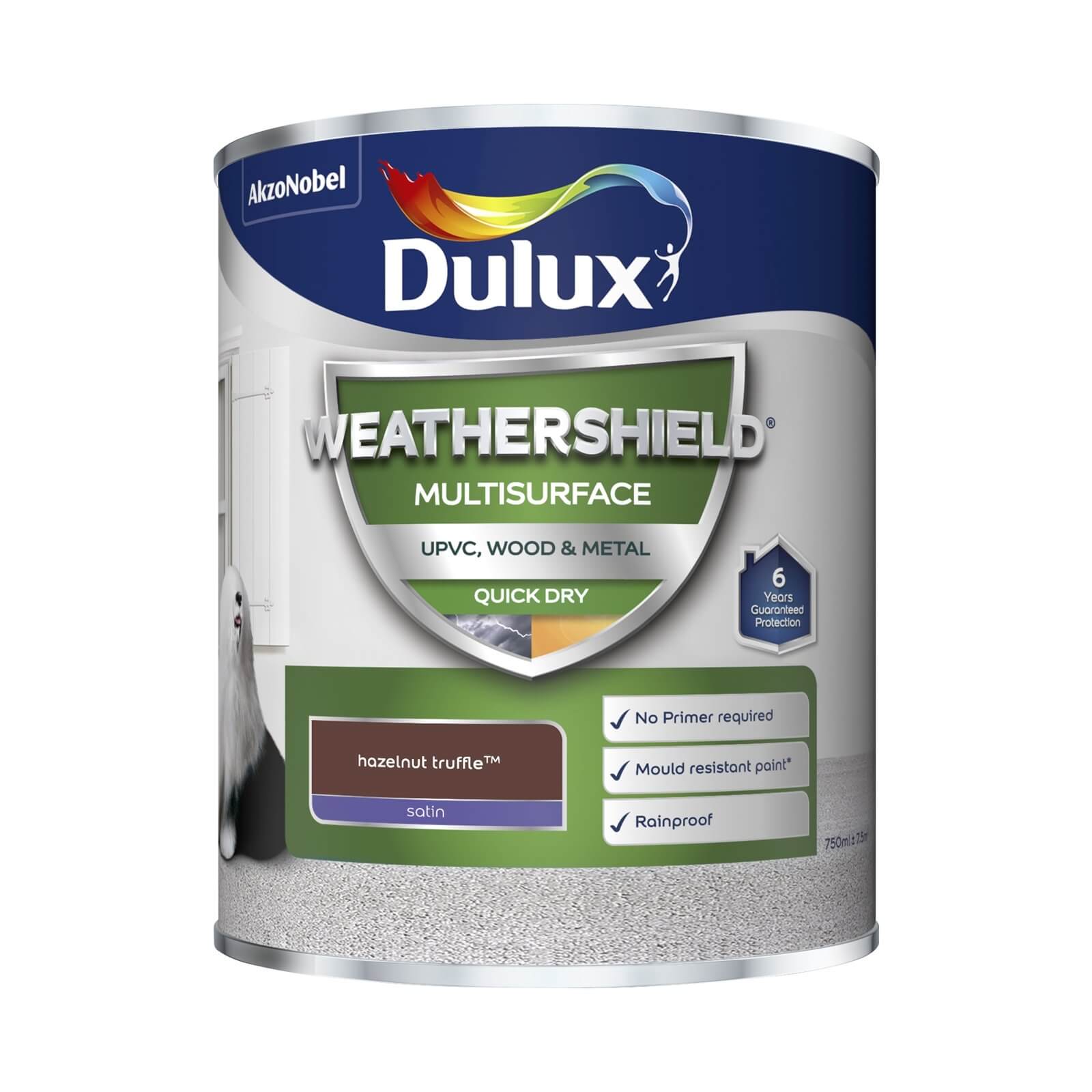 Dulux Weathershield Multi Surface Paint Hazelnut Truffle - 750ml