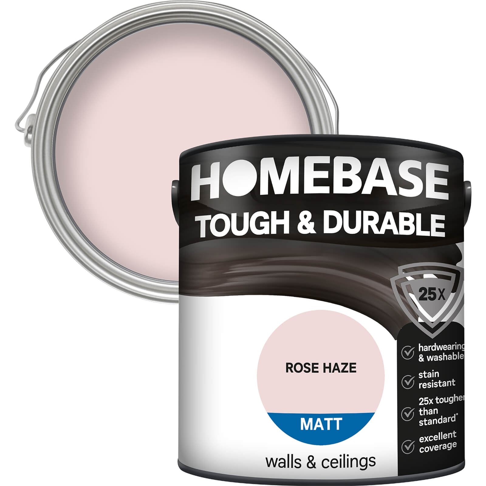 Homebase Tough & Durable Matt Paint Rose Haze - 2.5L